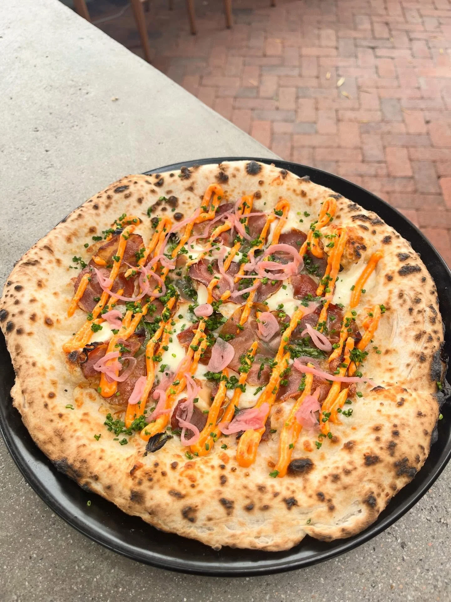 April Pizza Special (Available Thursdays Only!)

Crispy Gabagool, Drizzled Sundried Tomato Calabrian Chile Aioli, Pickled Shallots, Basil, Fresh Mozzarella, Smoked Mozzarella 

#ocrestaurant #craft #craftcocktails #beer #pizza