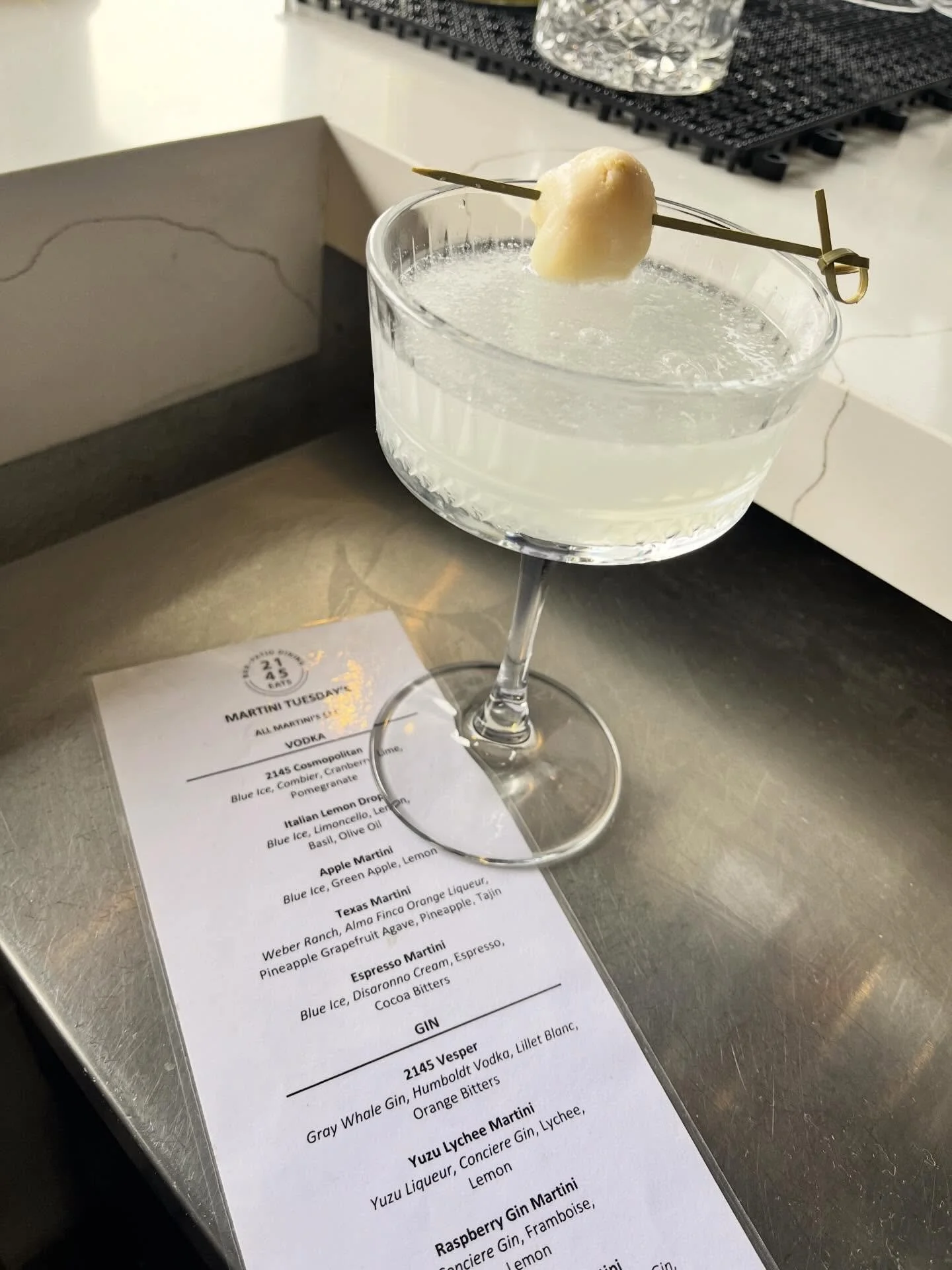 It&rsquo;s MARTINI TUESDAY!! 

Come in tonight for $11 martinis. Featured is our Yuzu Lychee Martini which is a fan favorite. 

#martini #yuzu #ocrestaurants #costamesaeats #craftcocktails