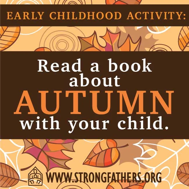 Dads, read a book about autumn with your young child.
