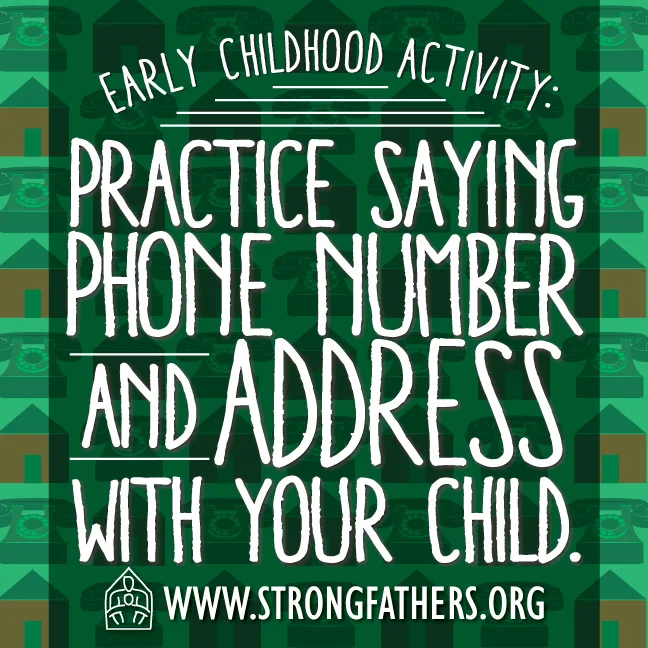 Practice saying phone number and address with your child.