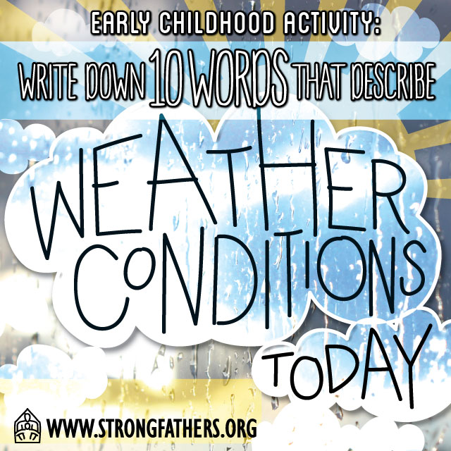 Write down 10 words that describe weather conditions today