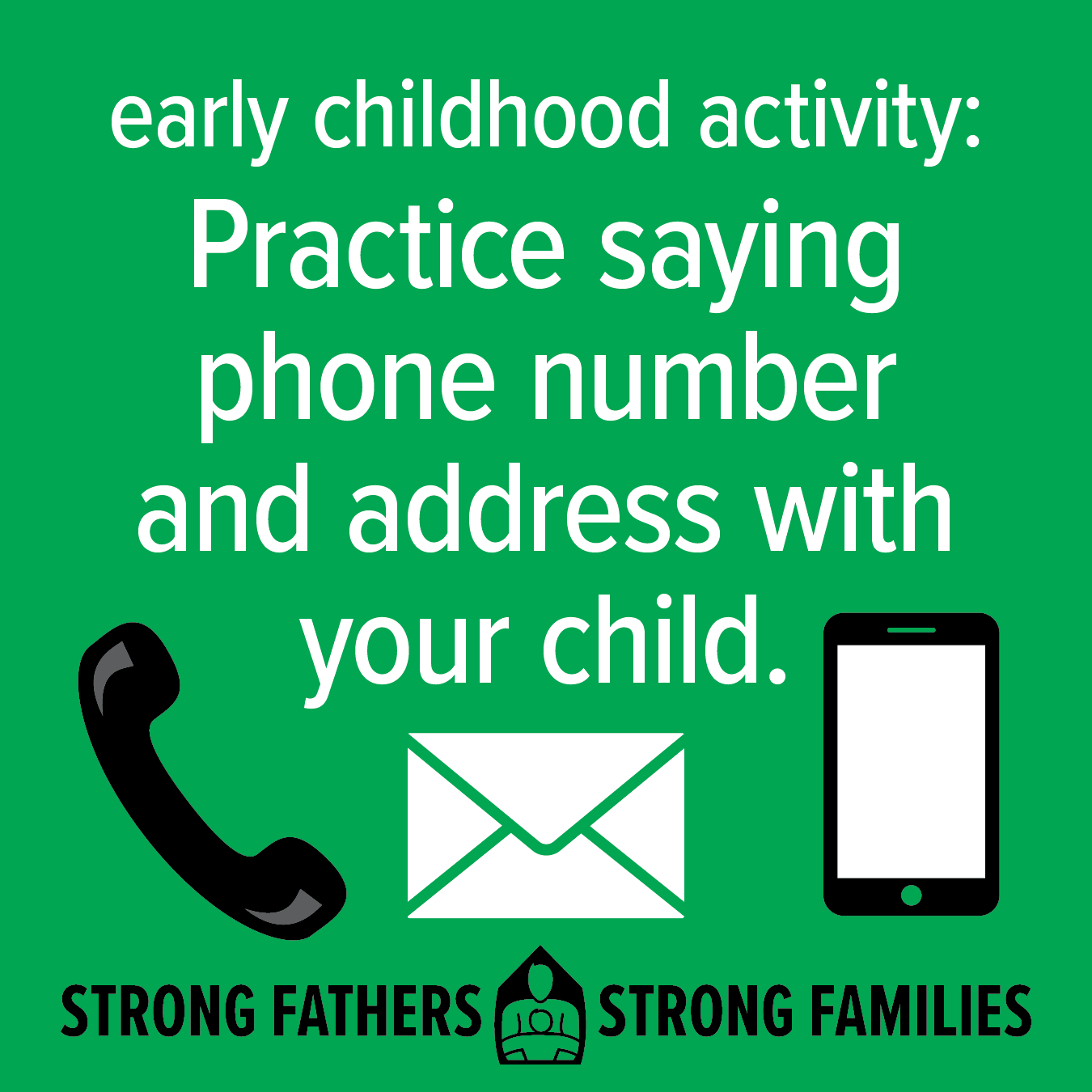 Practice saying phone number and address with your child.