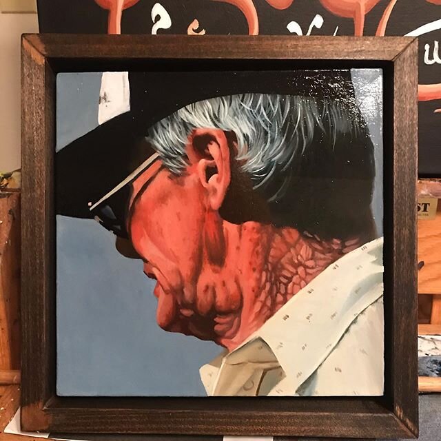 Lewis Clifton &ldquo;Hobo&rdquo; Collard born April 17th 1922 died January 18th 1997. My granddad. I started this piece in December. It is a gift for my grandmother. This painting and frame fought me the whole way. I learned so much from this little 