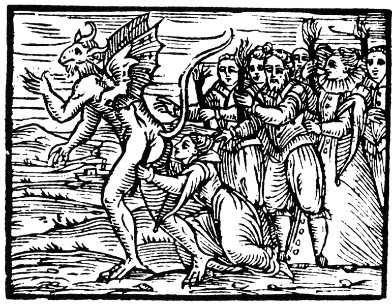 Or the witch promised her loyalty by kissing Satan's ass.