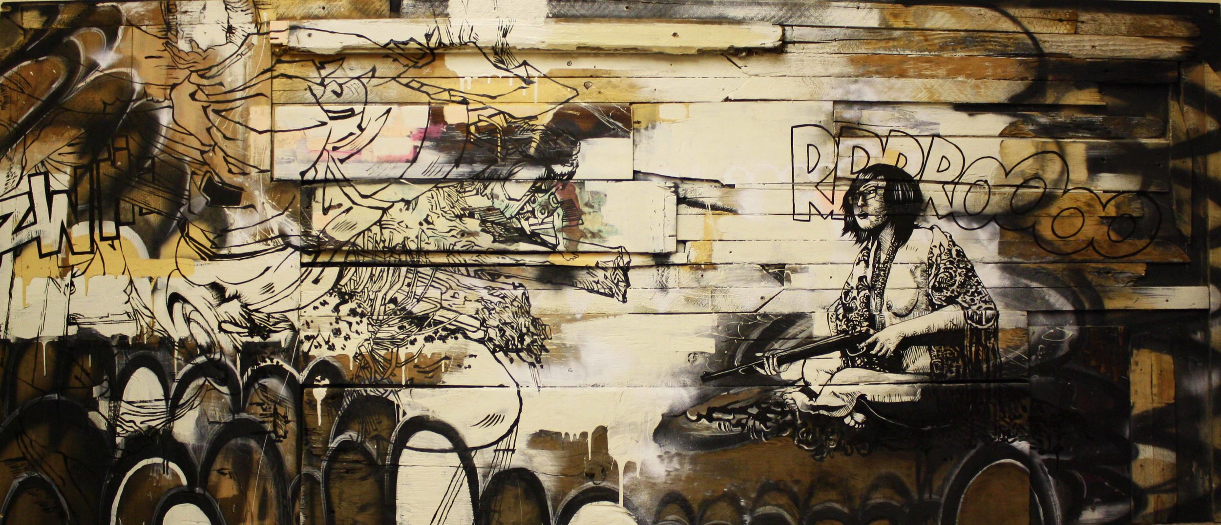 Painting at Queens Nails Project, 2012
