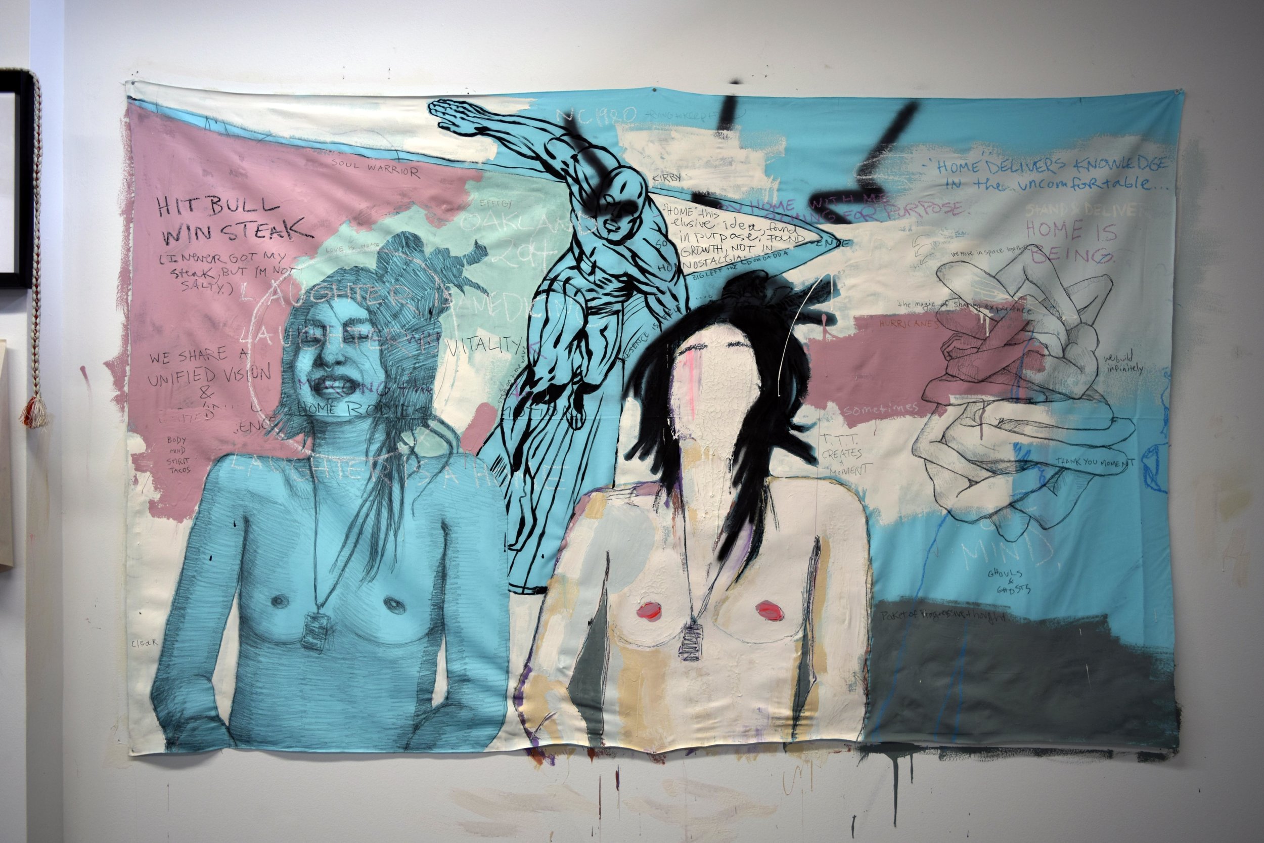 One of my favorite paintings I have ever made, Durham NC, Goldenbelt Studios, 2017