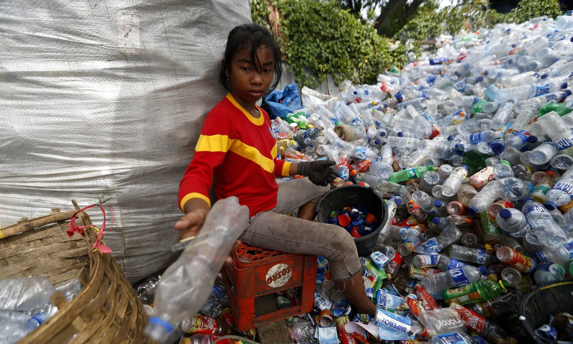 Indonesian plastic-waste plant.