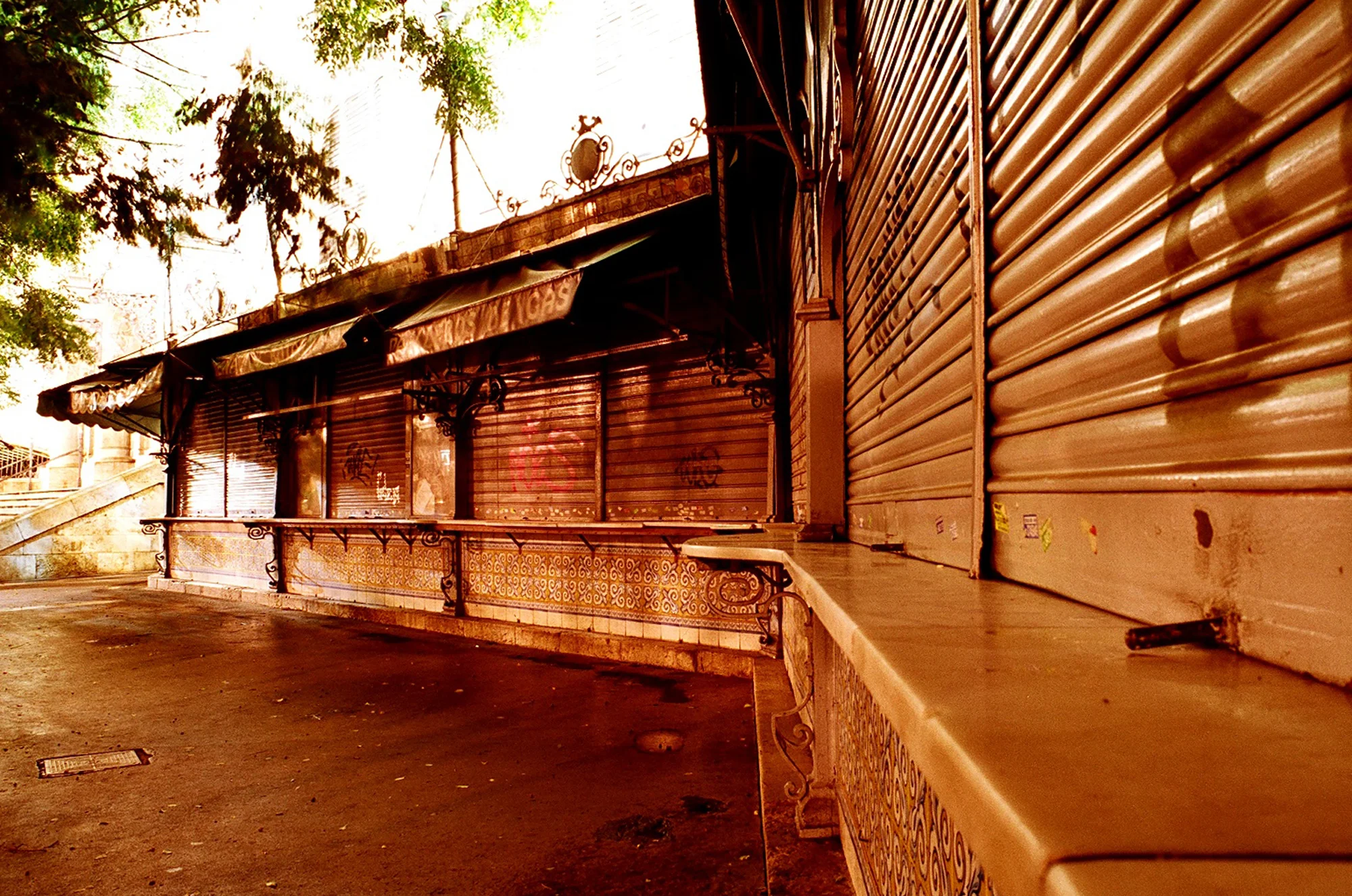 Barcelona Kiosks at Night. Spain. 2007.