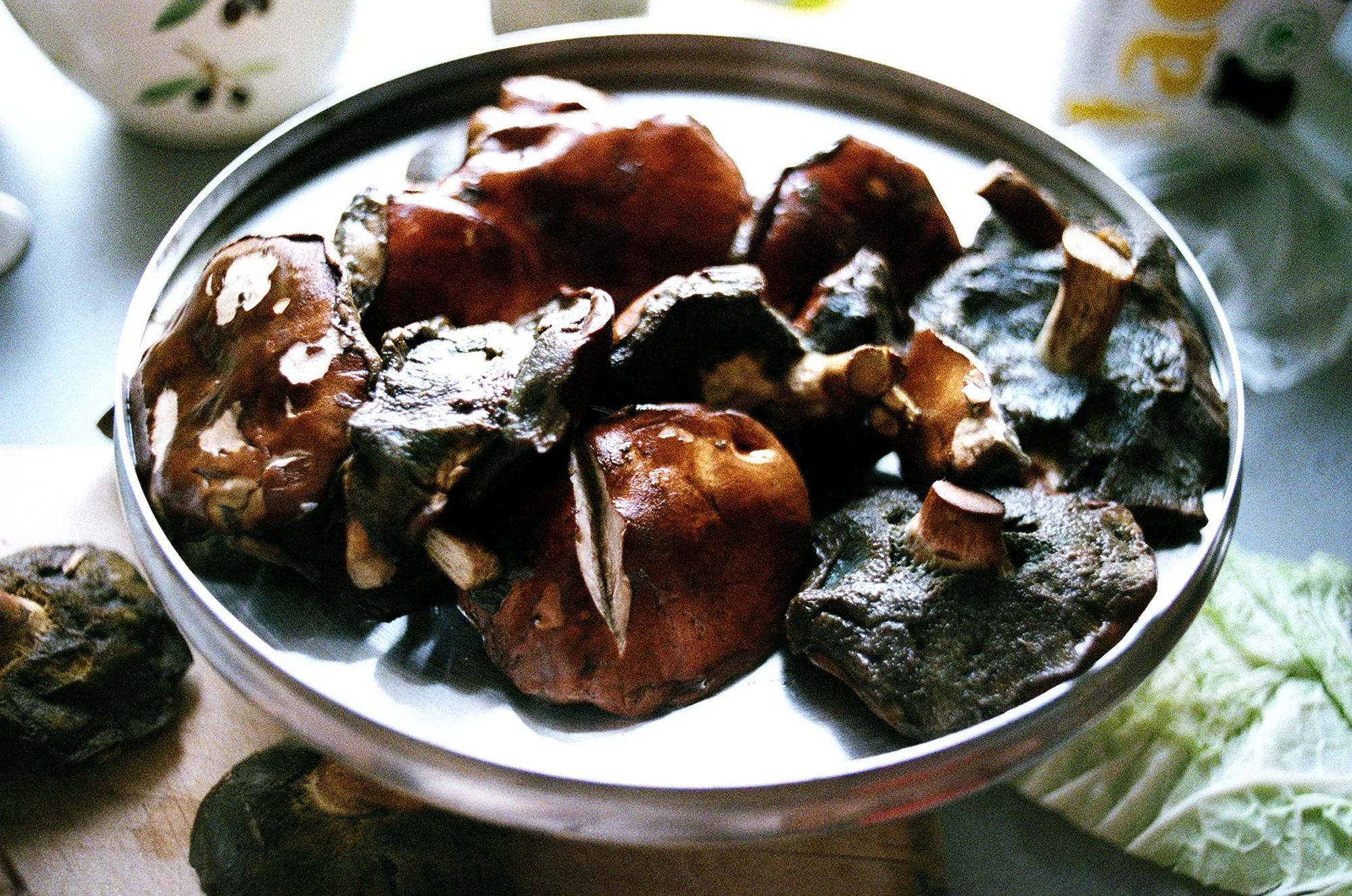 Freshly Picked and Washed Wild Mushrooms. Wrocław, poland. 2005.