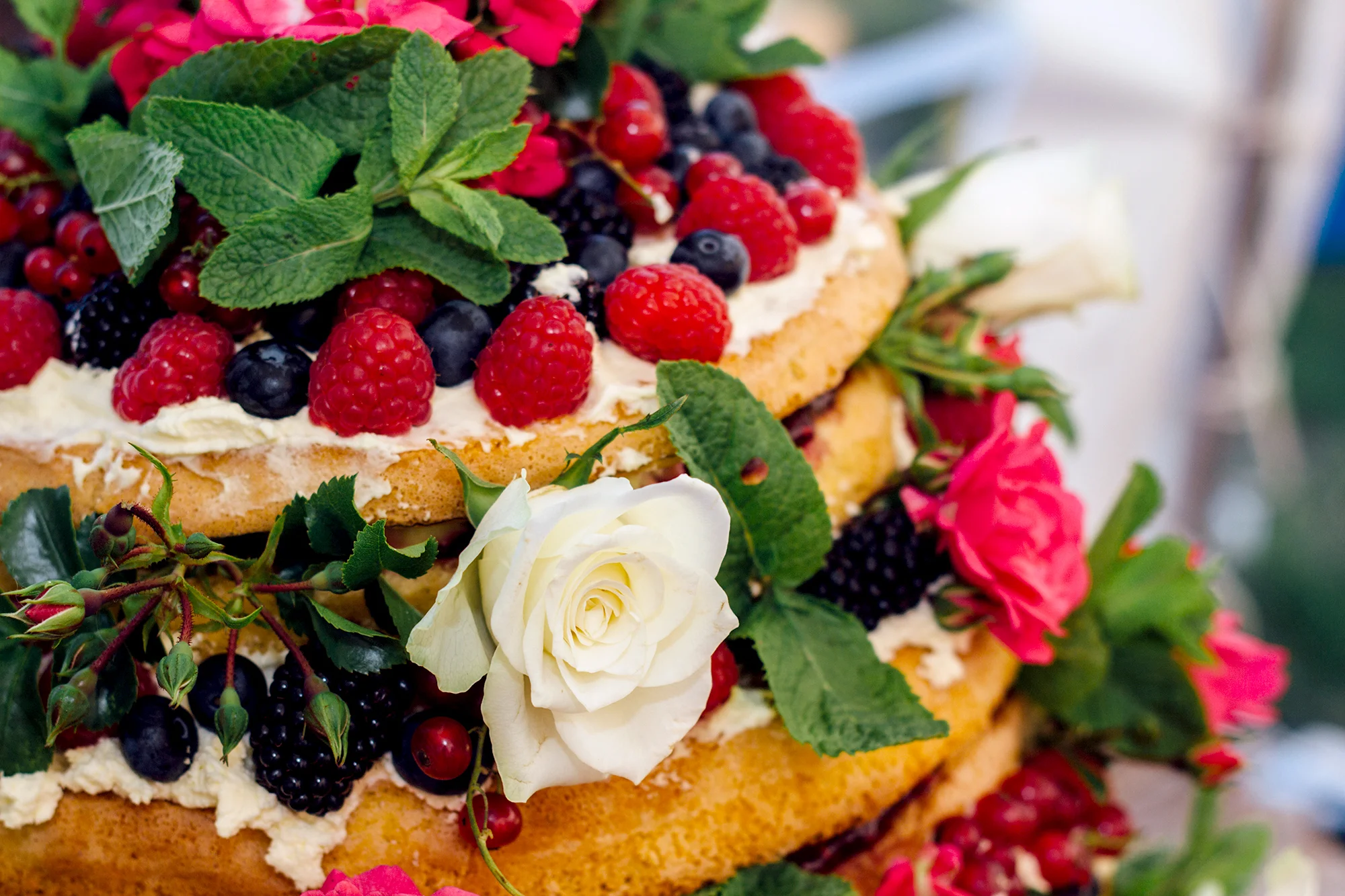 Summer Wedding Cake - Pete and Kelly, Radstock, 2017.