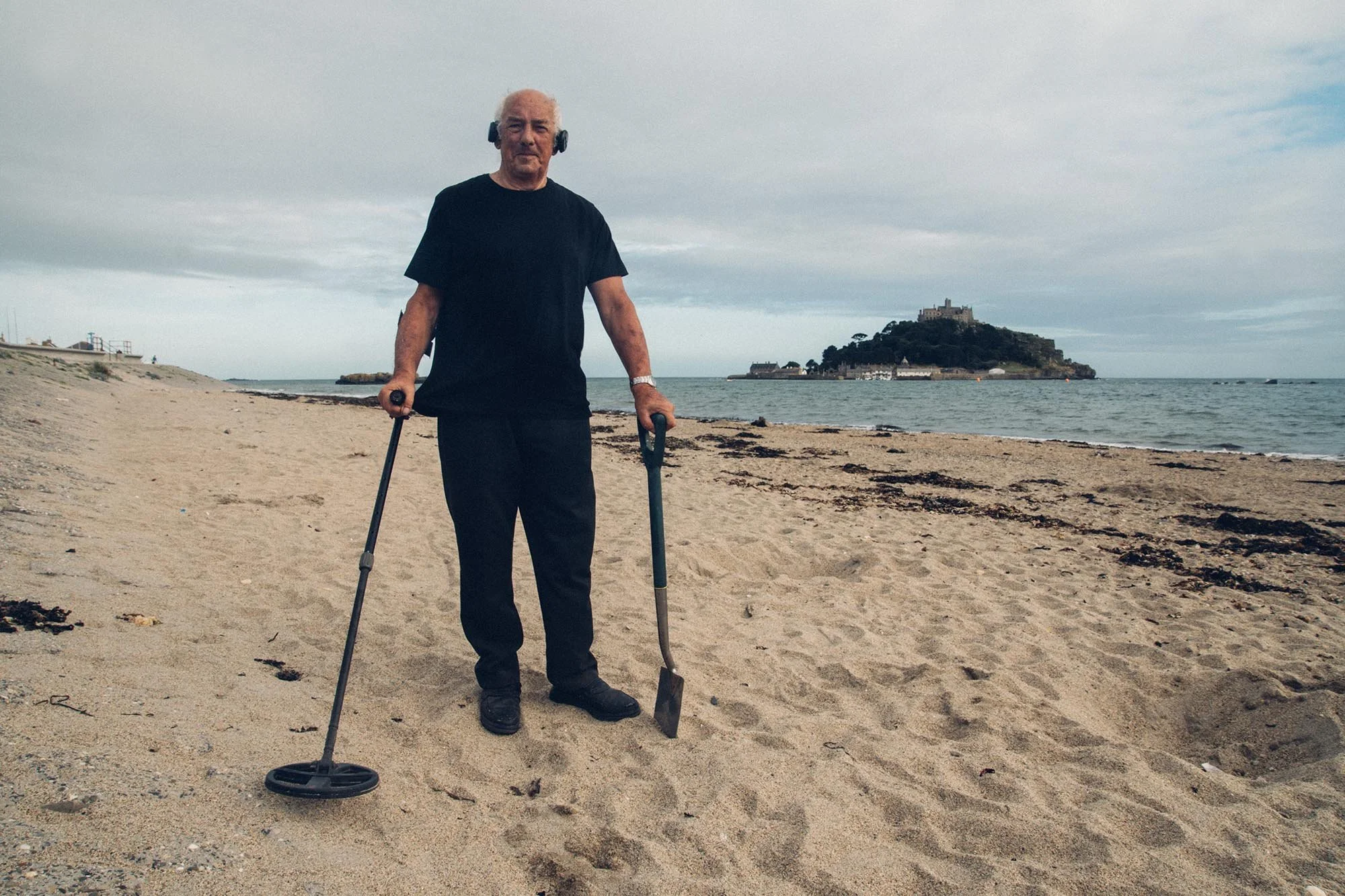 Detectorist. Marazion Beach, Cornwall. 2022.