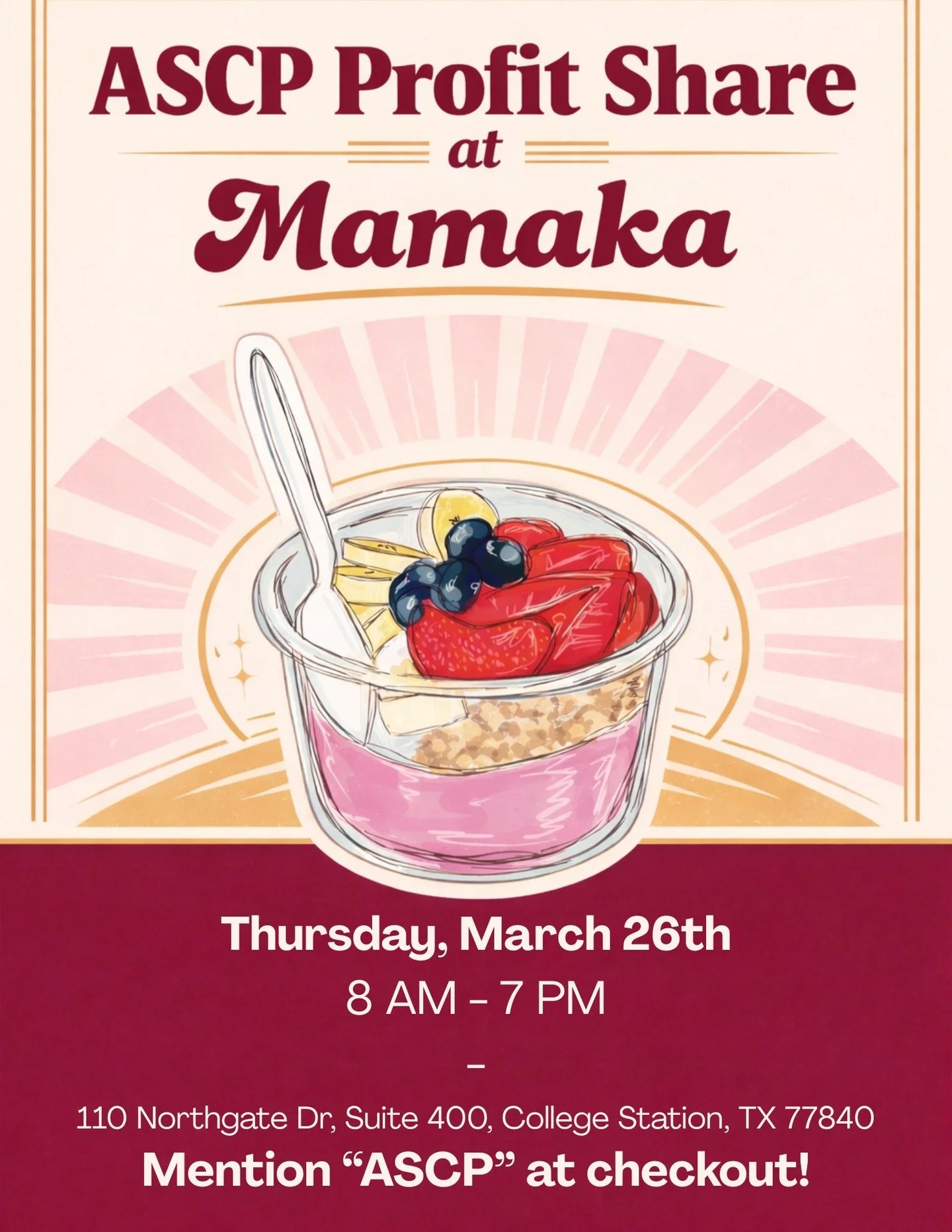 Profit Share!! Come support ASCP this Thursday at Mamaka Bowls!