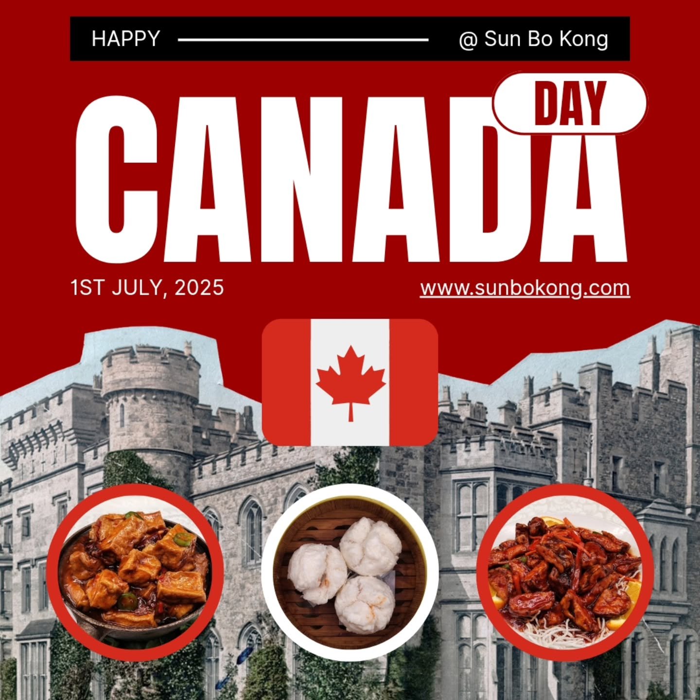 Celebrating Canada Day 🥳🎇🎉

Raise awareness of climate change impacting Canada by eating GREEN on July 1st! 🥦🍆🥬🥕🫛🌽🥦💚 Becoming Vegan or Vegetarian reduce your carbon footprints, thereby help protect our planet. 

Come join us at Sun Bo Kong