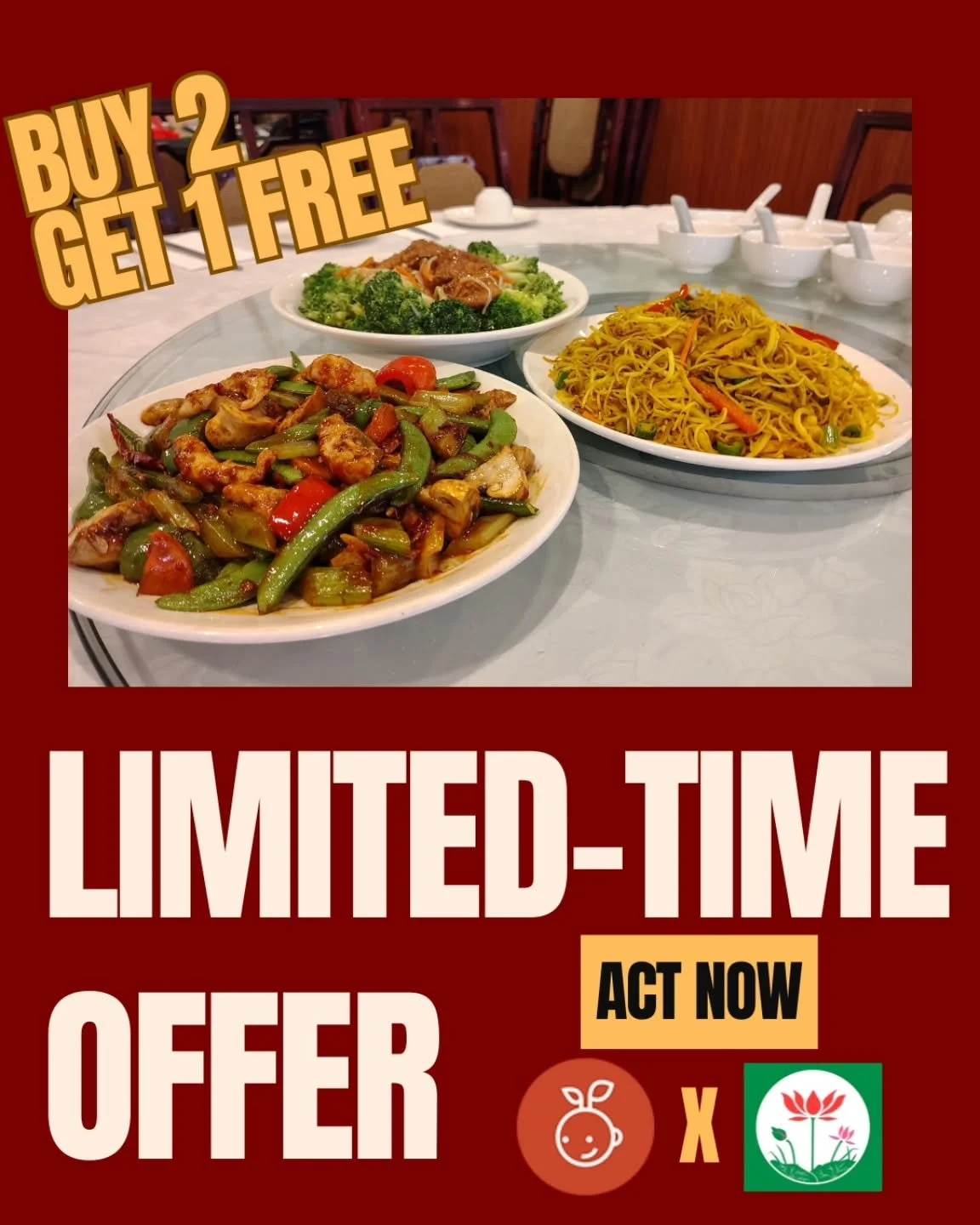 &quot;Buy Two Get One FREE!&quot;
 
Grab this Promotion Offer from the &quot;Plant Curious&quot; App Starting From 2025 October 07 to  December 15 ! 

Simply order Two dishes from the &quot;Deluxe Vegetarian Dishes&quot; Category on our menu.
Then, y