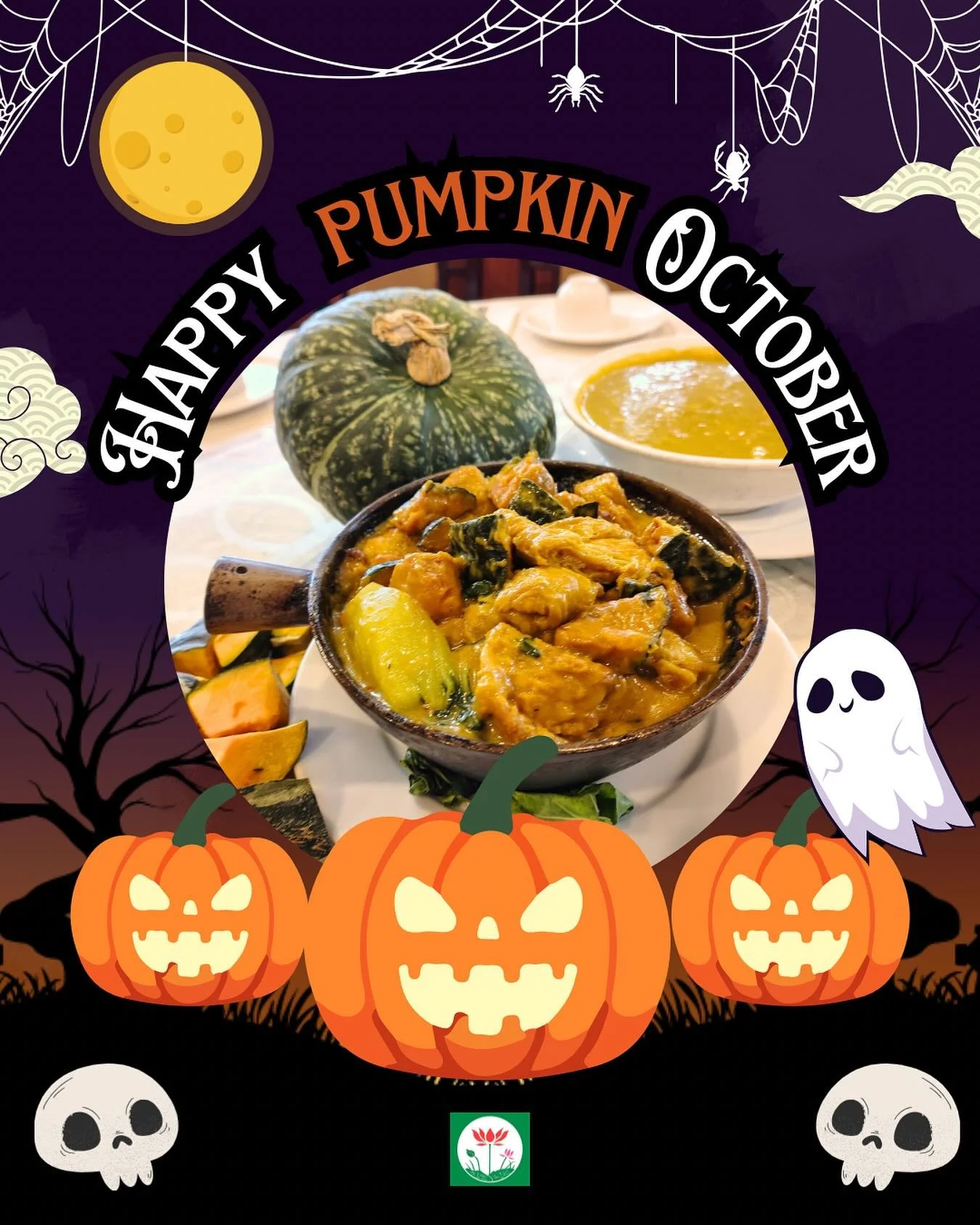 Happy Halloween! 

We have hot Pumpkin Soup, Pumpkin Beancurd Skin in Portuguese Sauce Hotpot, Cheese Baked Pumpkin Rice, Pumpkin Congee and hundreds more vegetarian &amp; vegan dishes awaiting you at Sun Bo Kong!

Daily Restaurant Hours 11:00~20:00
