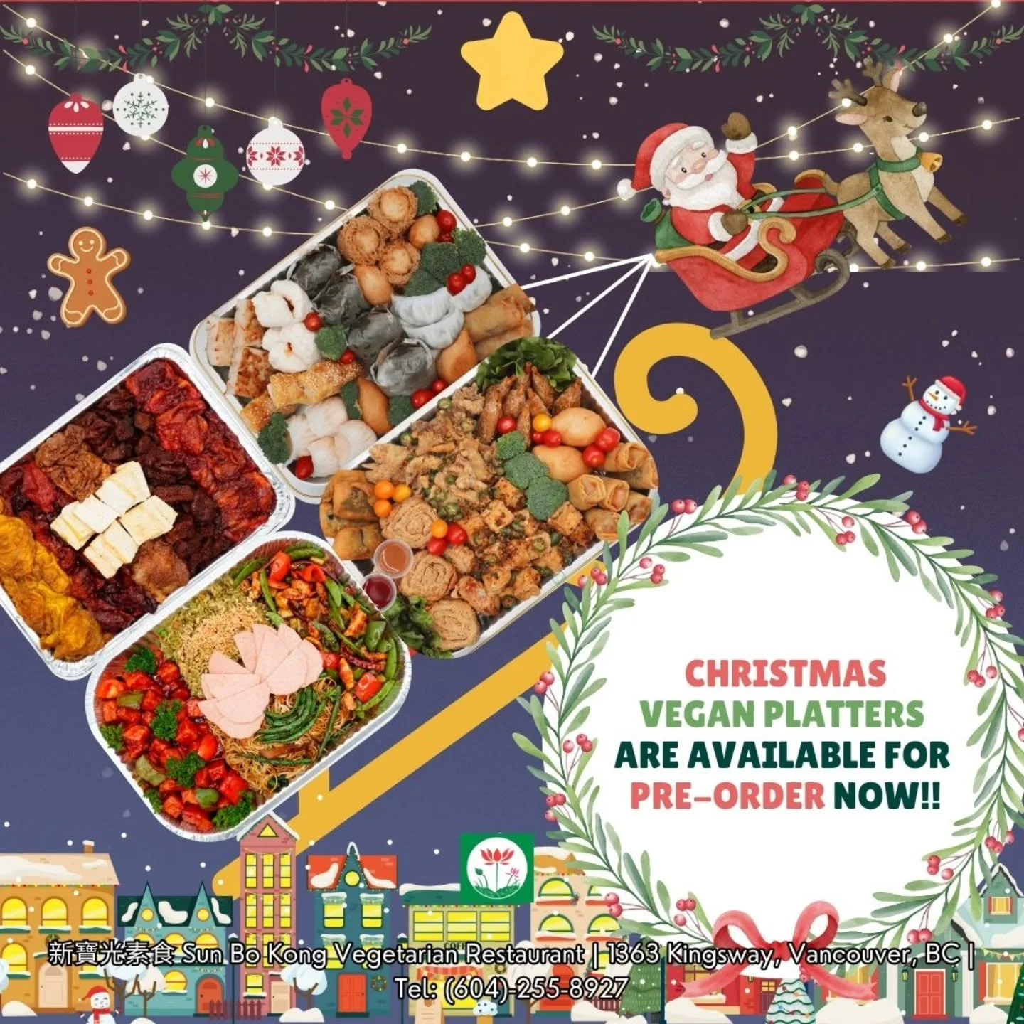 Ho Ho Ho ~ It's Party Time !!!

Vegan Christmas Platters &ndash; Pre-Order Now 🎄
Party Menu &mdash; Self-pickup Only | 只限自取
Pre-order 3 days before pickup and enjoy freshly prepared festive vegetarian dishes from&nbsp;our&nbsp;restaurant.

Platter A