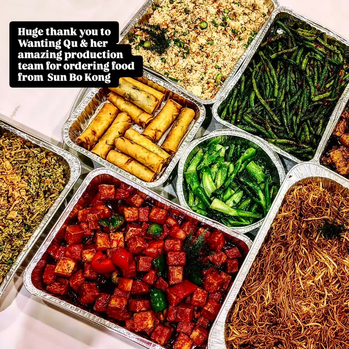 Vegan Lunch Catering!

We wish to thank Ms WanTing Qu @wantingq for requesting Vegan Lunch from Sun Bo Kong for her Music Video Shooting.

We were so happy to meet Evan the production team as well!🥦😄😋