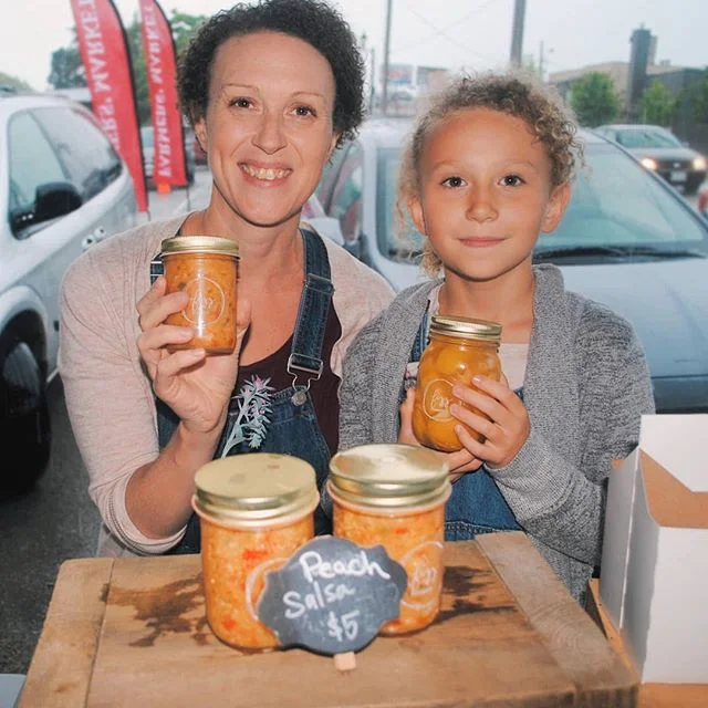 Meghann &amp; Ada pose for the camera! Thanks so much to Paul Forsyth of Niagara This Week for chatting with is during the Peach Party at @nffarmermarket! 
For those who missed it, we'll have all of our fermented peach treats available again this wee