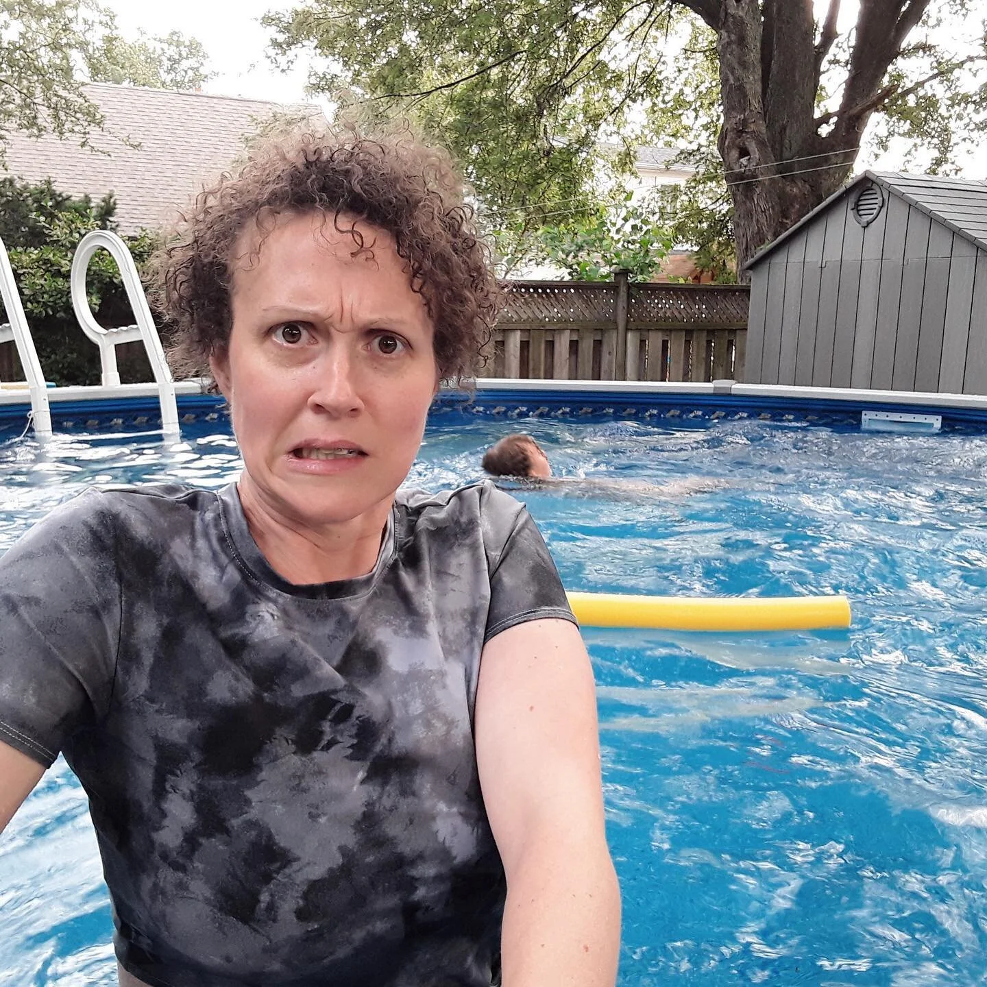Well, we jumped on the COVID staycation bandwagon and installed a pool in our backyard!

Here I am, enjoying a swim on day one (it&rsquo;s freezing).