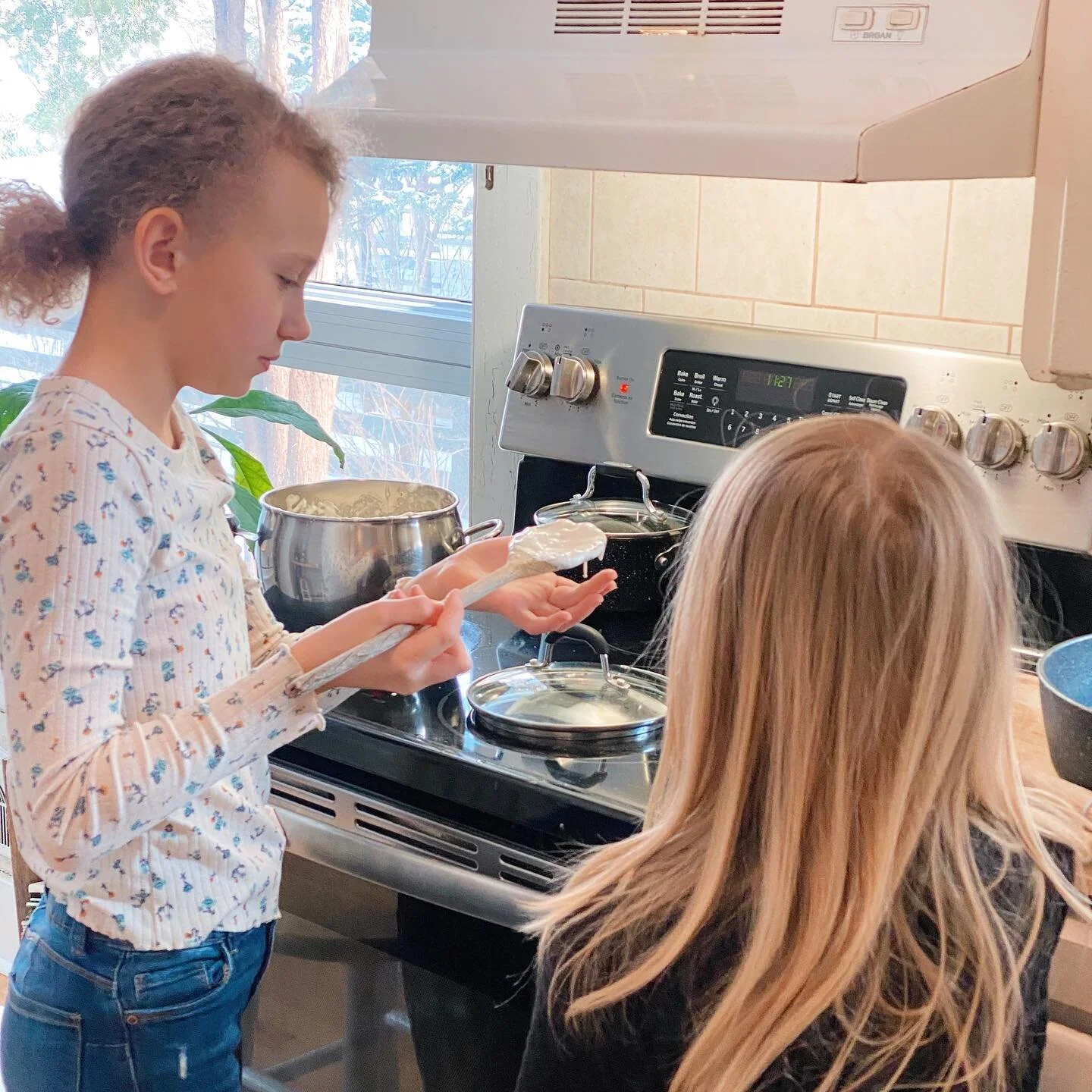 I&rsquo;ve been instructed to stay out of the kitchen so these two can make me a Valentine&rsquo;s Day treat❤️😍😬
