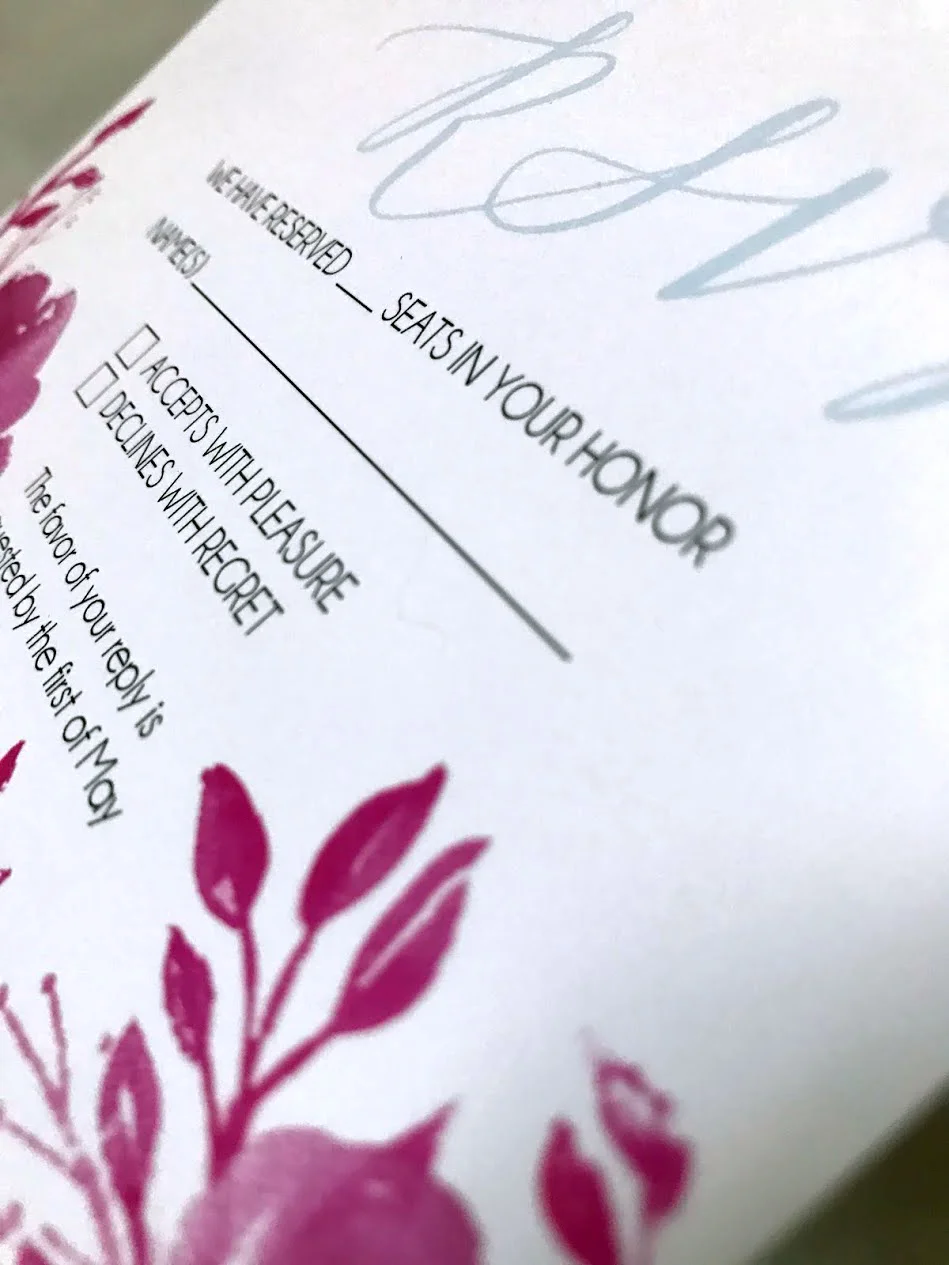 Smooth stock with flat printed watercolor florals