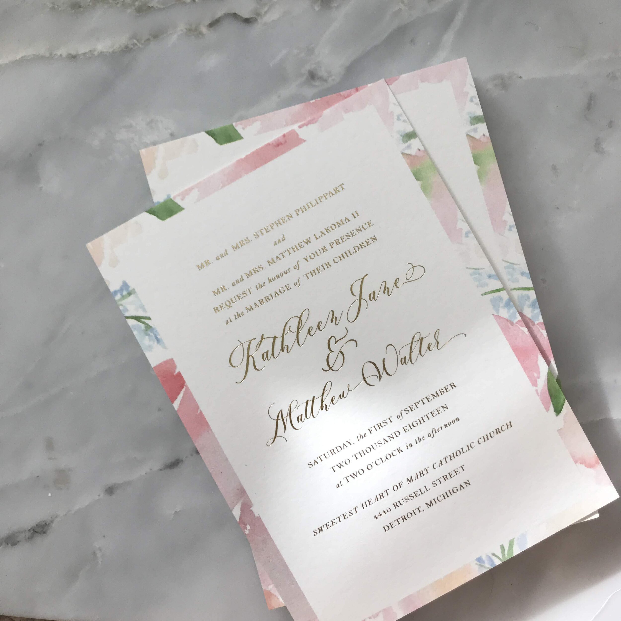 Gold Foil Invitation Suite