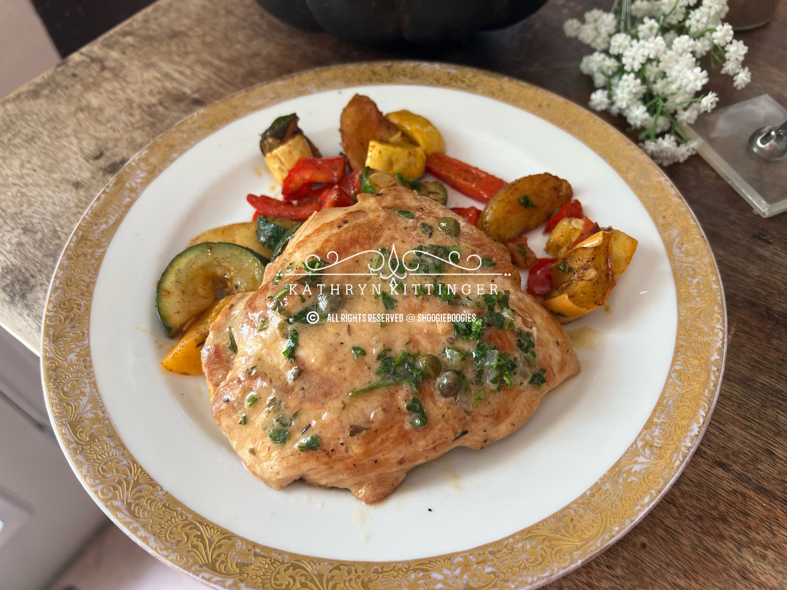 Chicken Picatta with Assorted Veggies