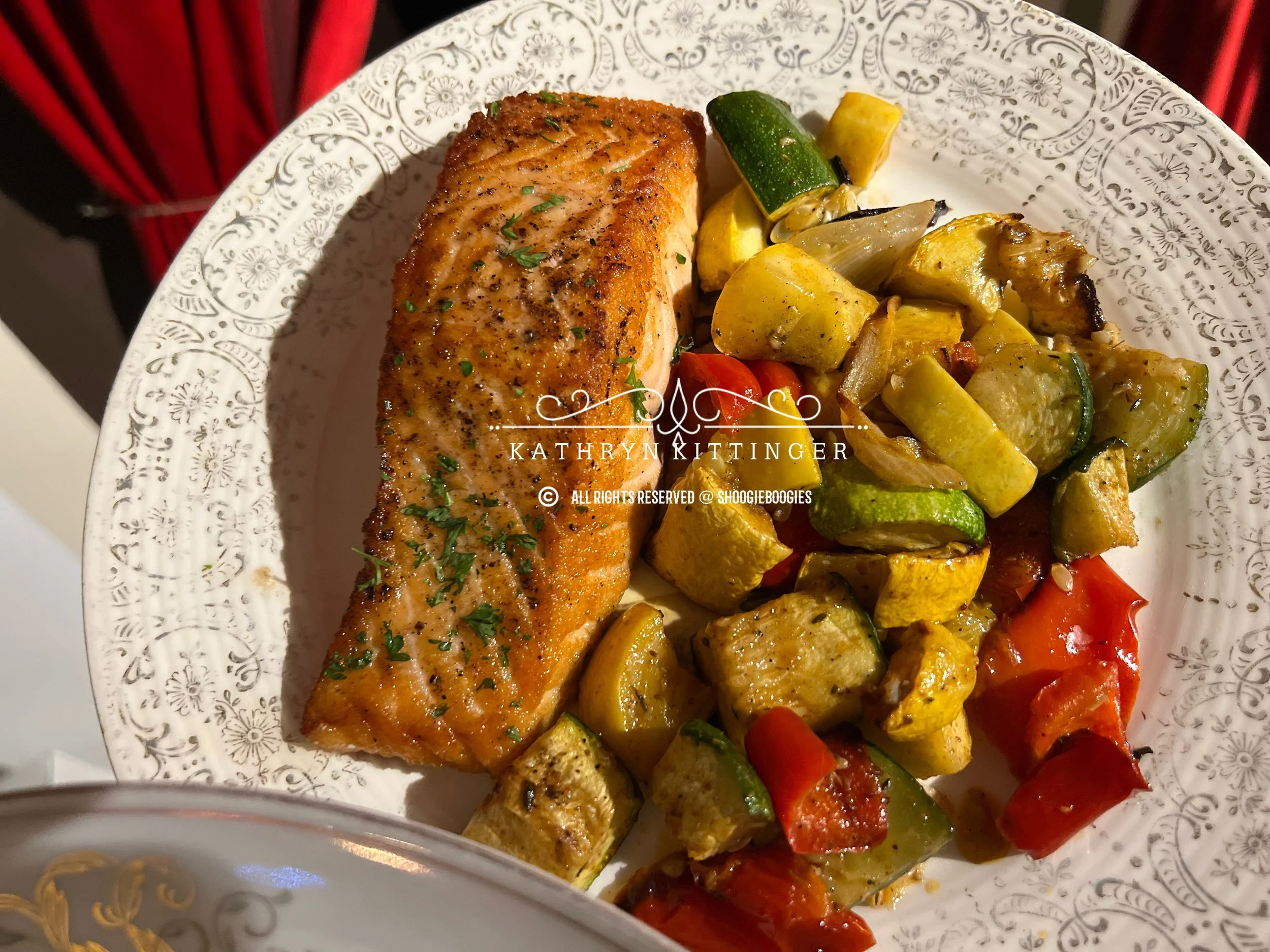 Grilled Wild Salmon with Assorted Veggies