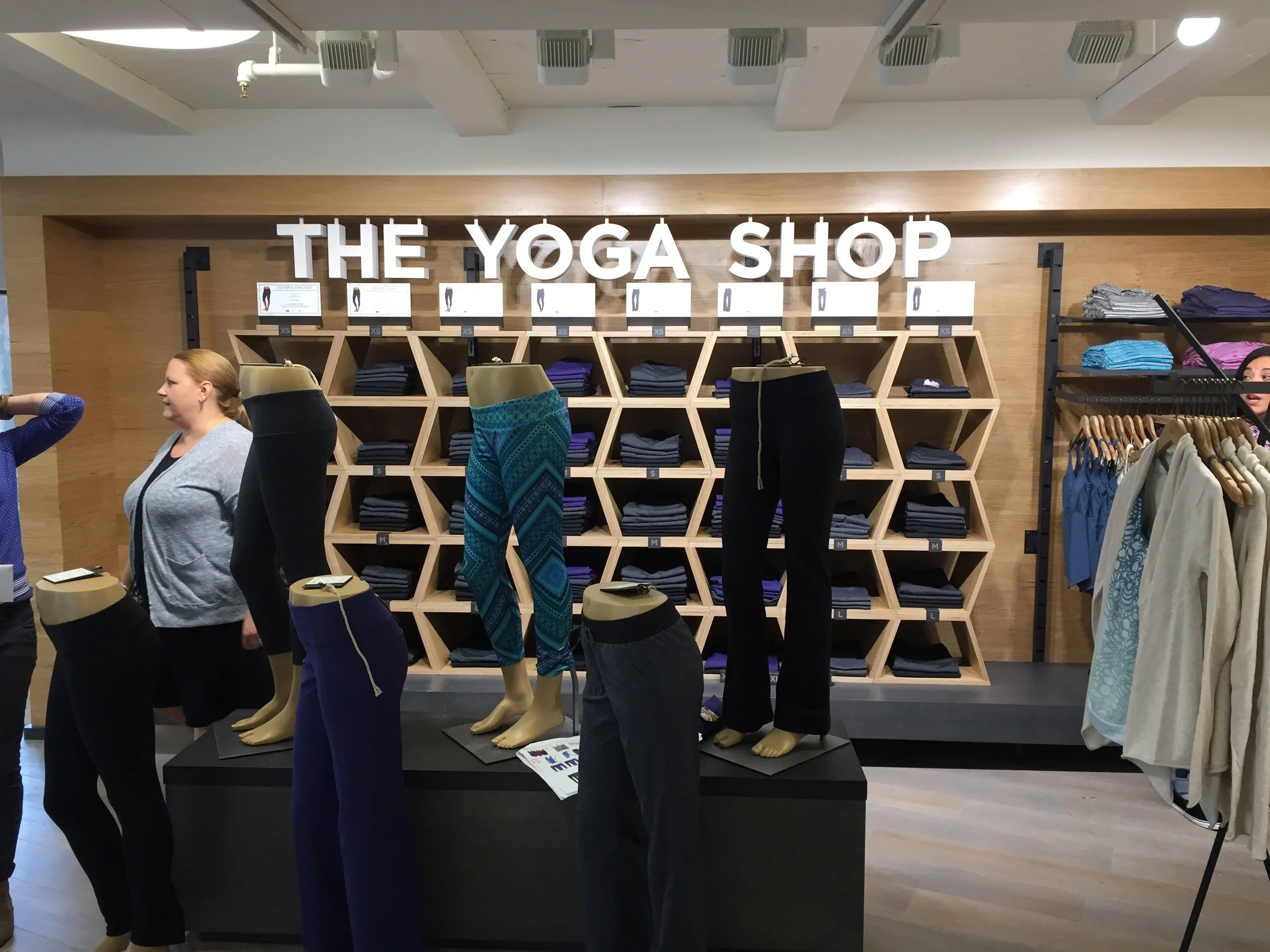 Yoga pant wall cubbies