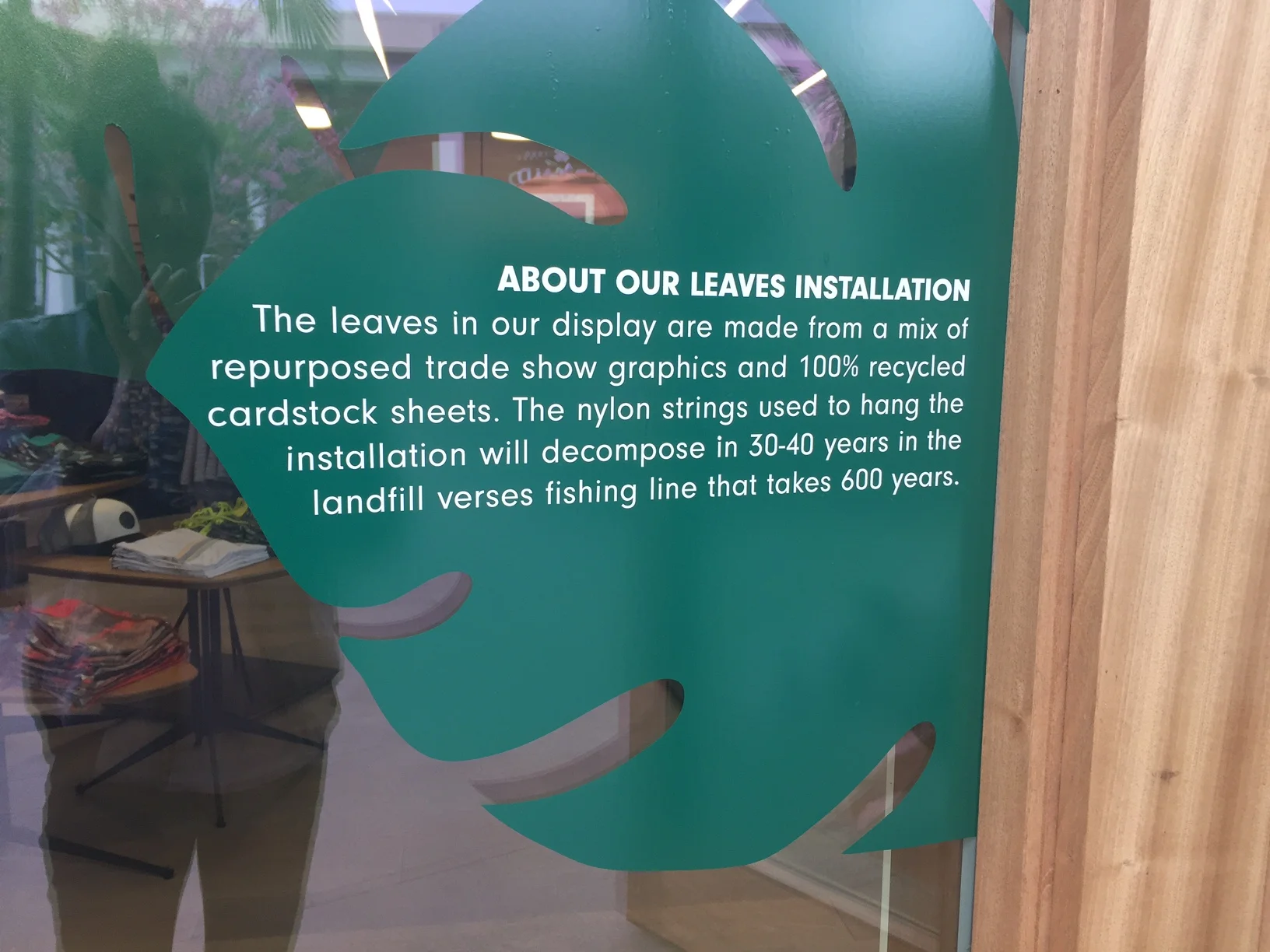 Sustainability Materials message