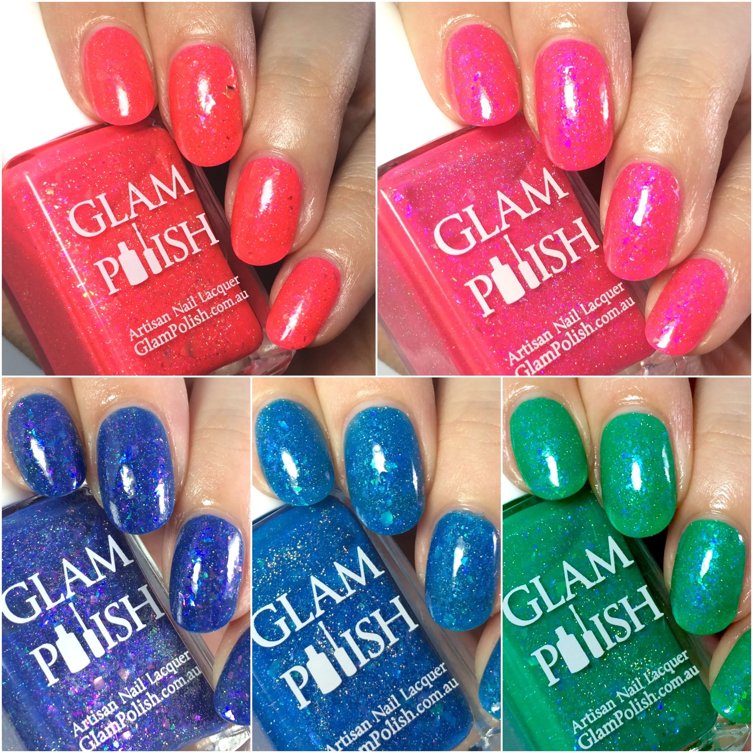 5 out of 10 polishes from the Glam Polish Mermaid at Heart collection