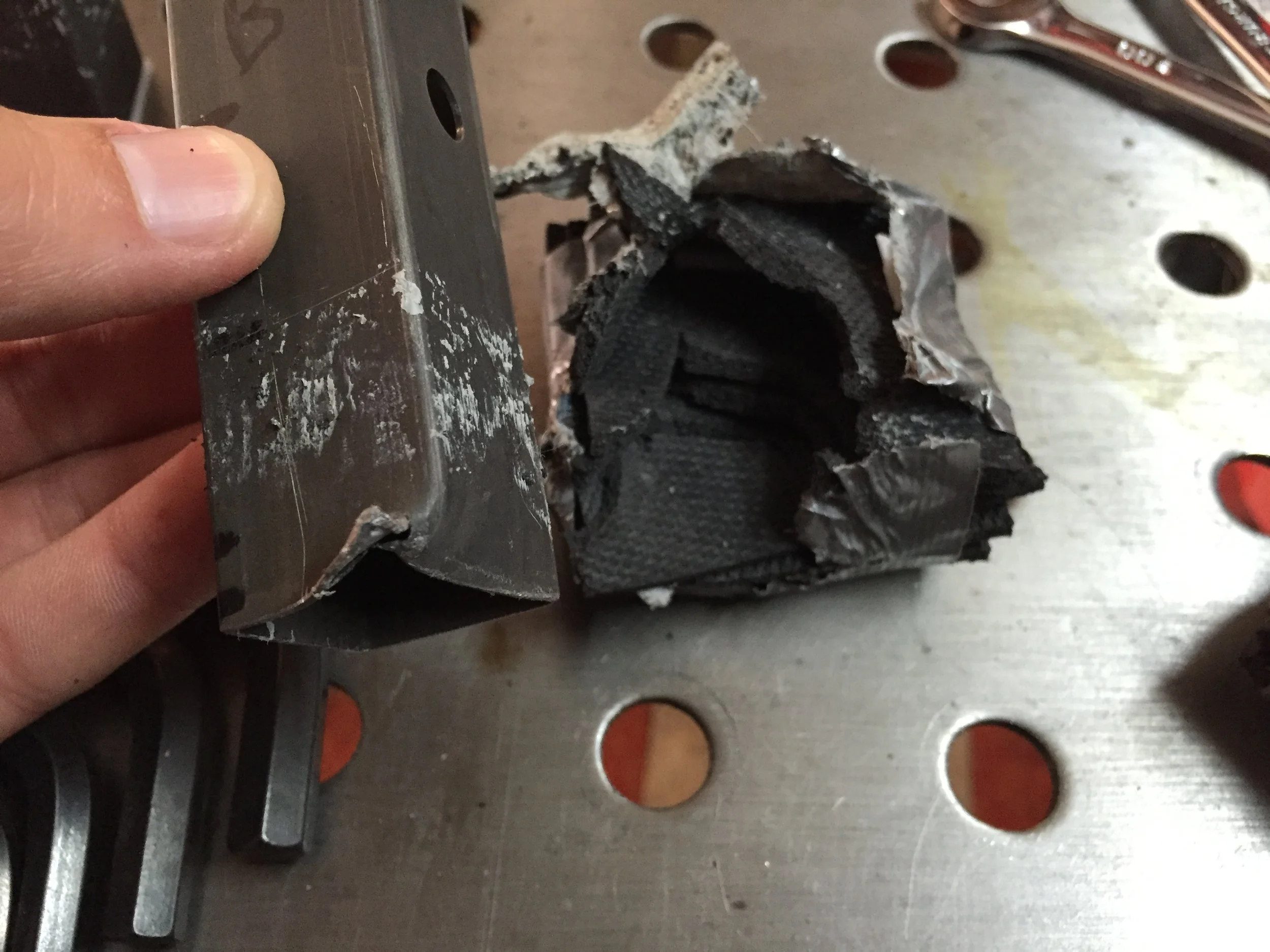  Further damage from the initial tests.&nbsp; It gives you an appreciation for the forces you're dealing with. 
