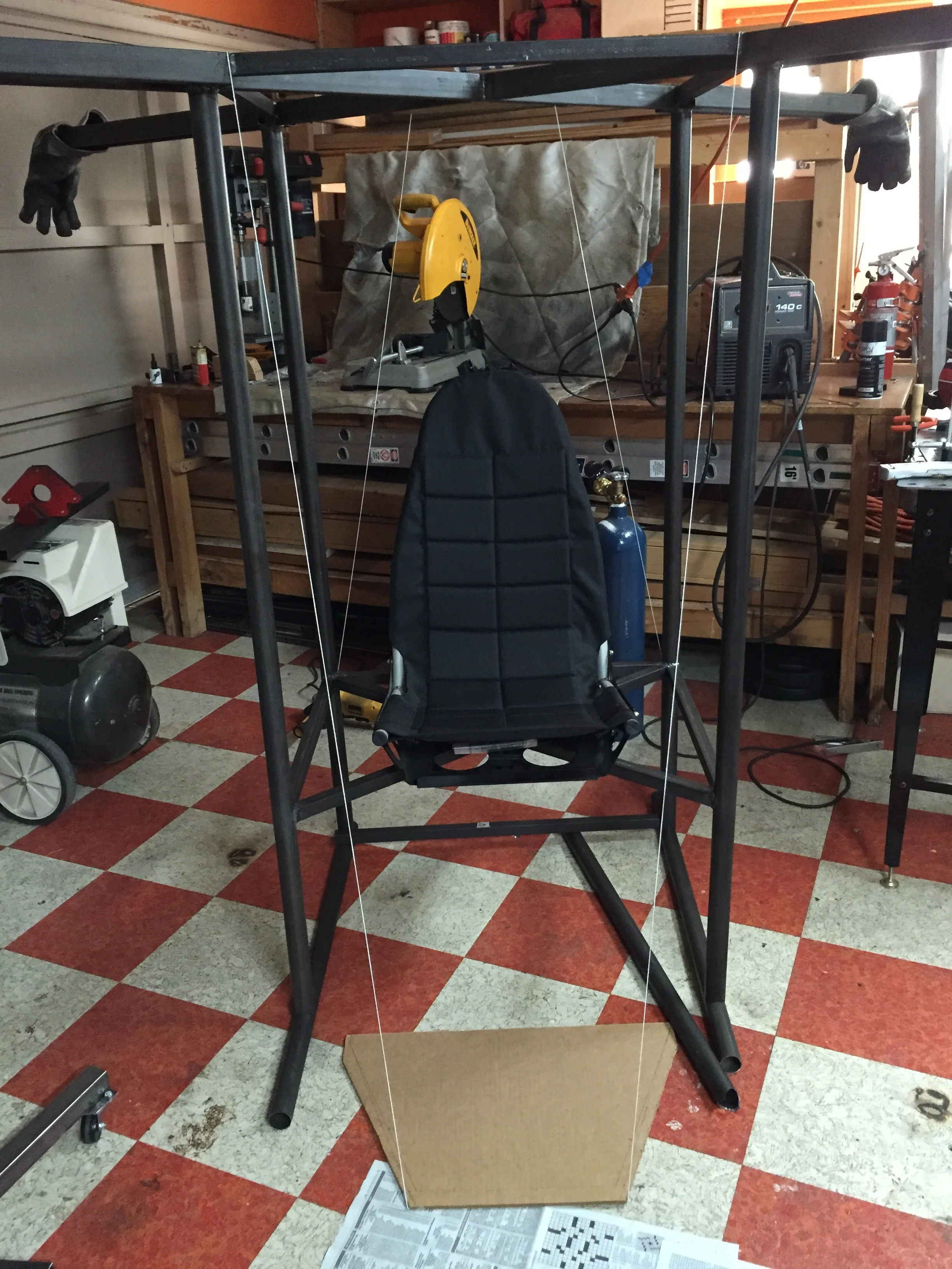  String and cardboard was used (very high-tech) to visualize several options for the protective shielding 