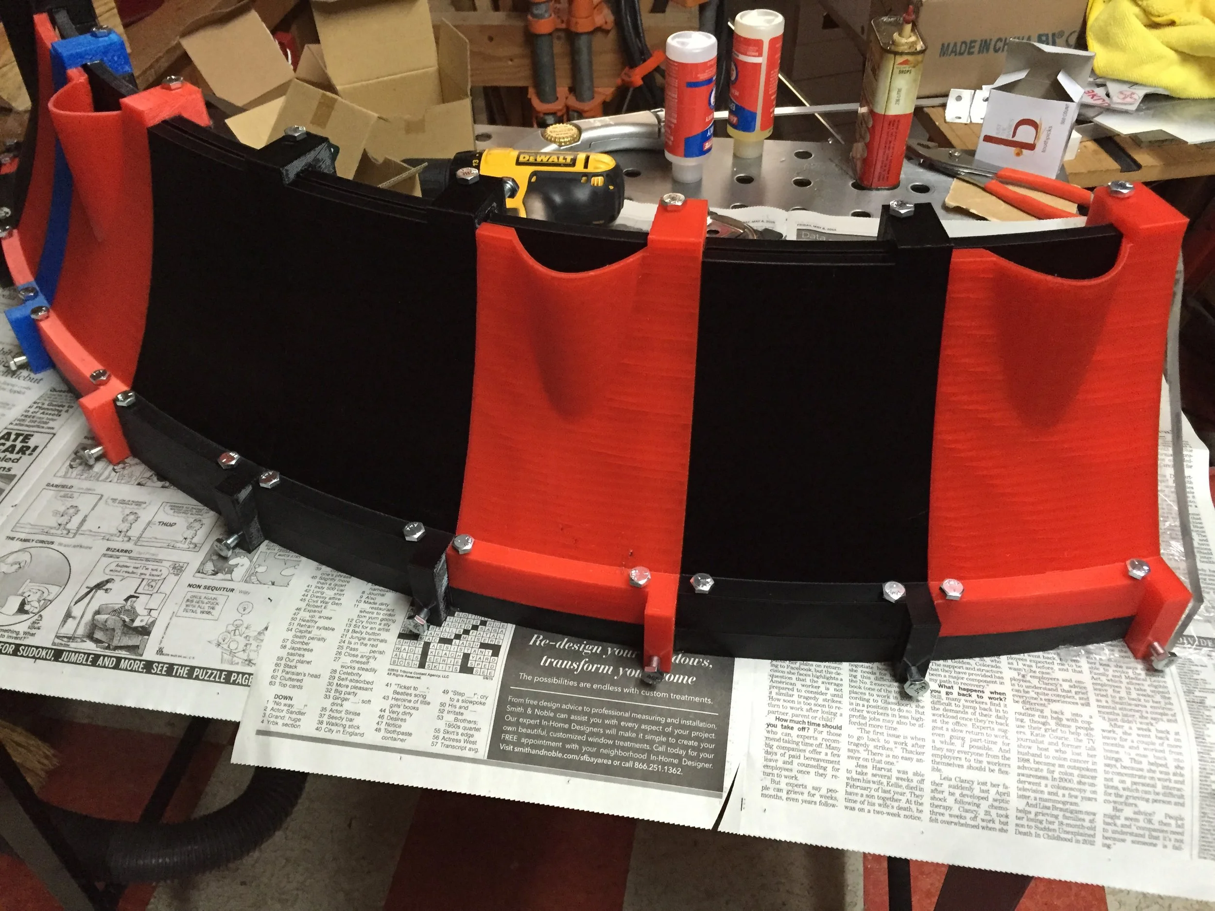  This was the new mold we 3D printed to form the duct core (using an expanding foam) 
