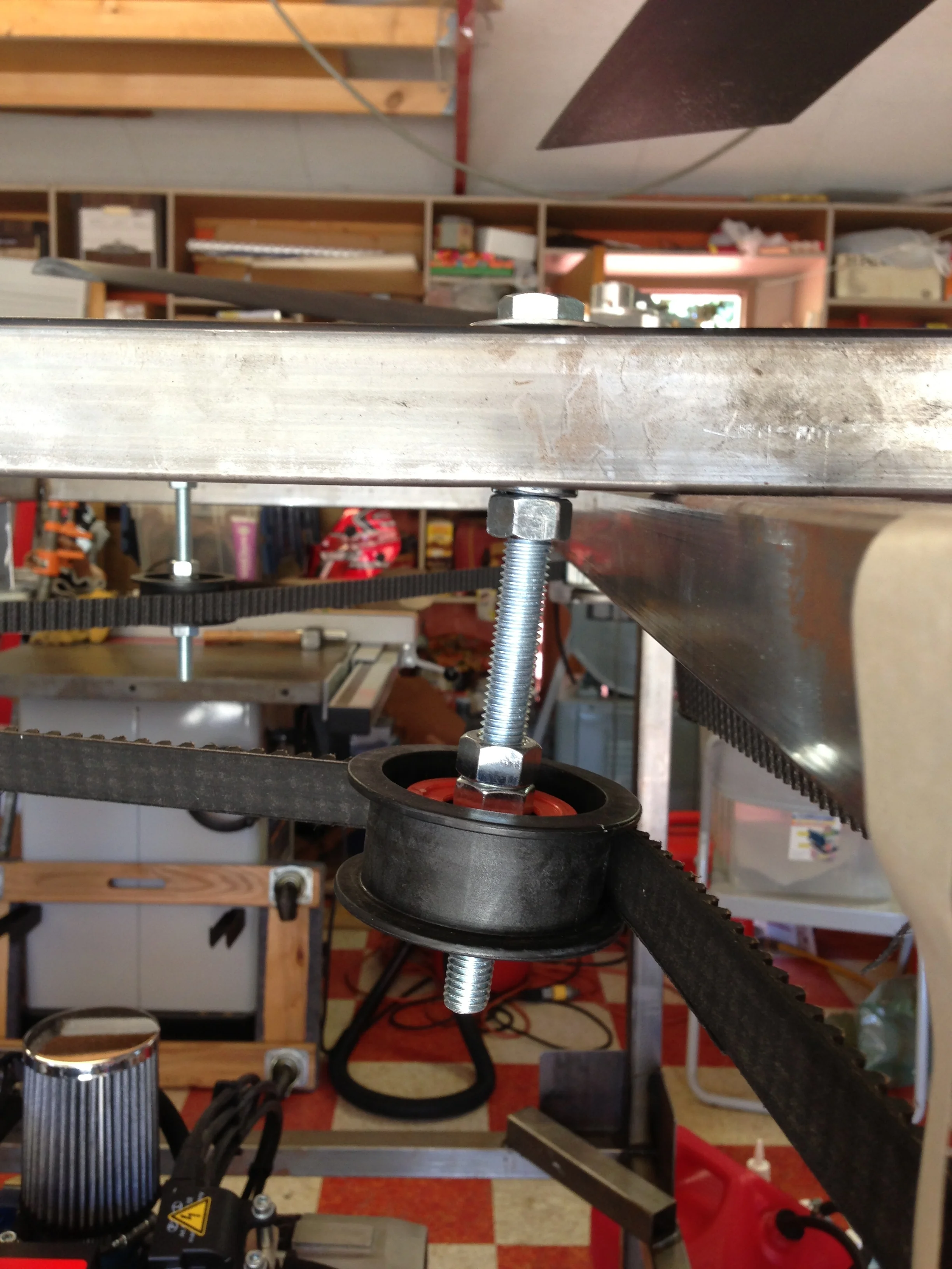  Under load, we frequently broke things and had to re-enforce them.&nbsp; In this case a 1/2" thick bolt bent at 15 degrees and had to be replaced with a stronger steel bar. 