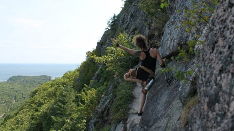 Acadia National Forest… Yoga hike up the side of the mountain!