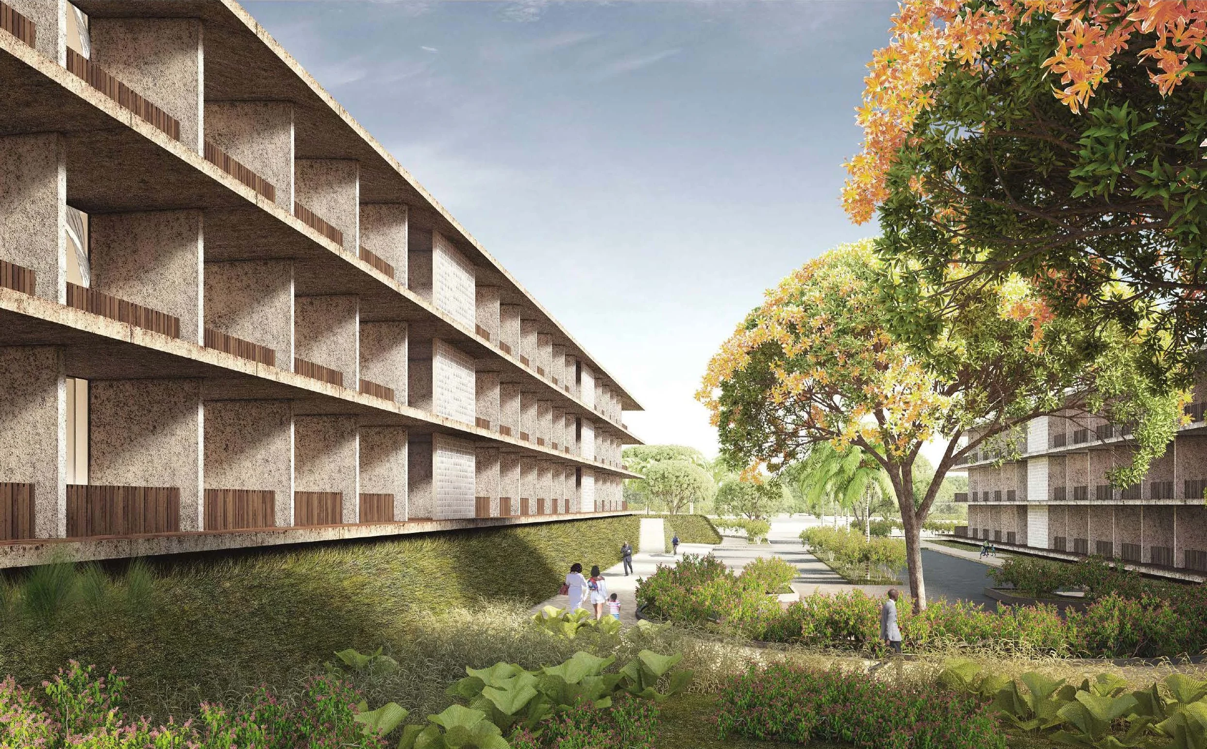 View of Family Housing from Landscape