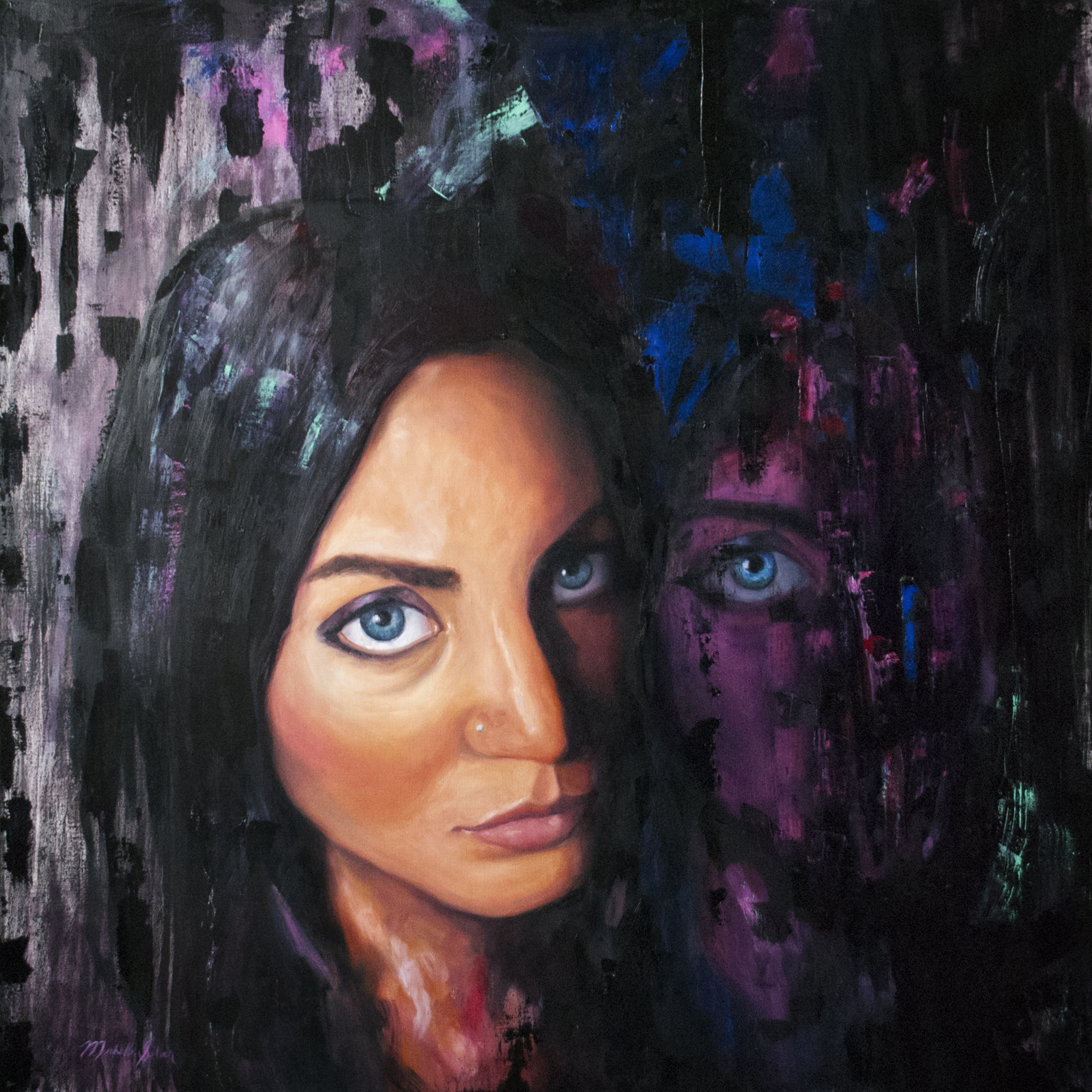 The Hole , 2016. Oil on linen. 48 x 48 inches.