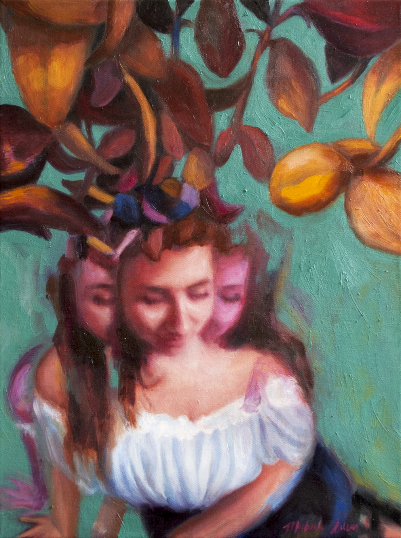 The Spectator , 2017. Oil on linen. 16 x 12 inches.