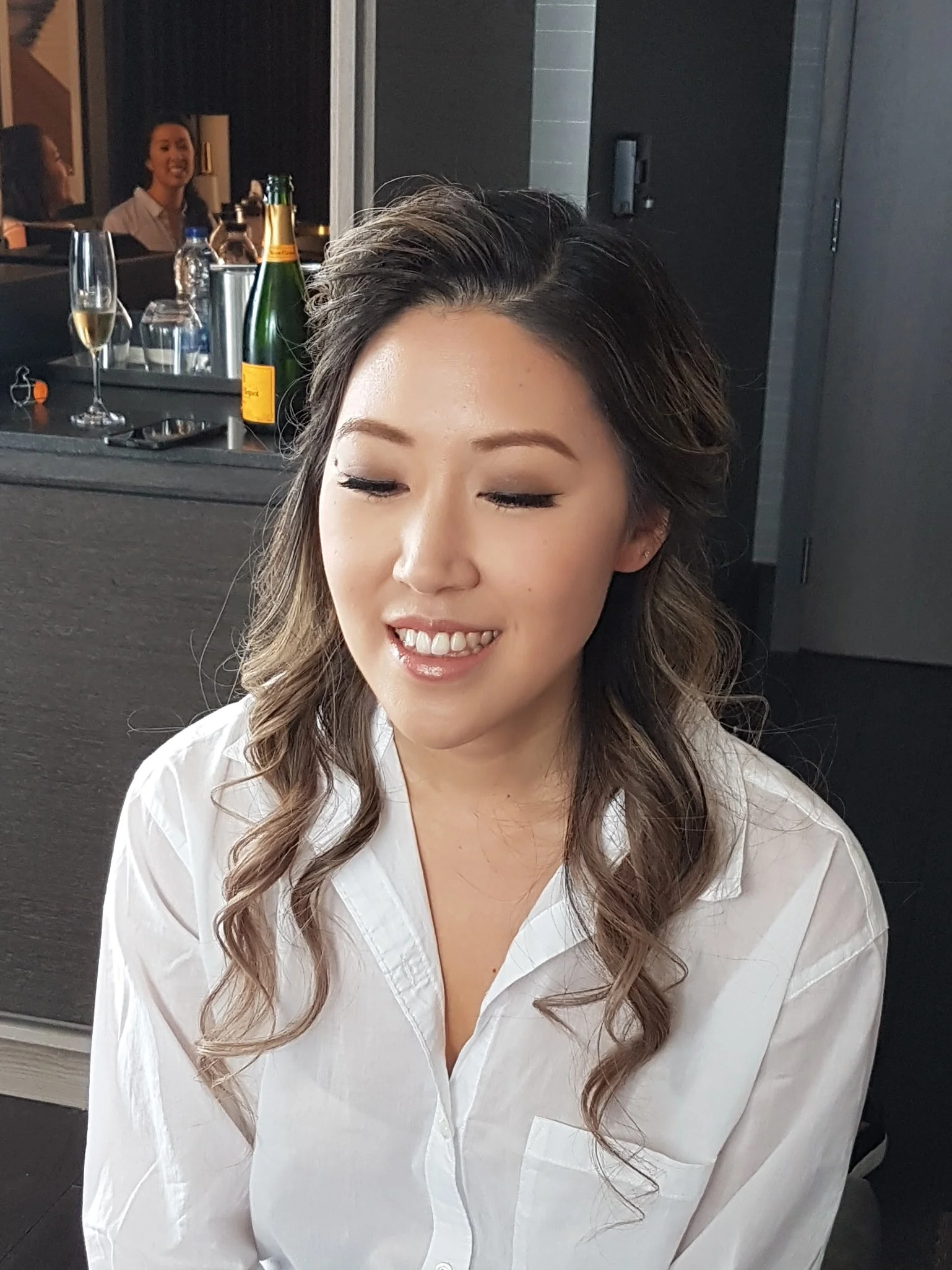 Natural makeup Korean lashes bridal hair
