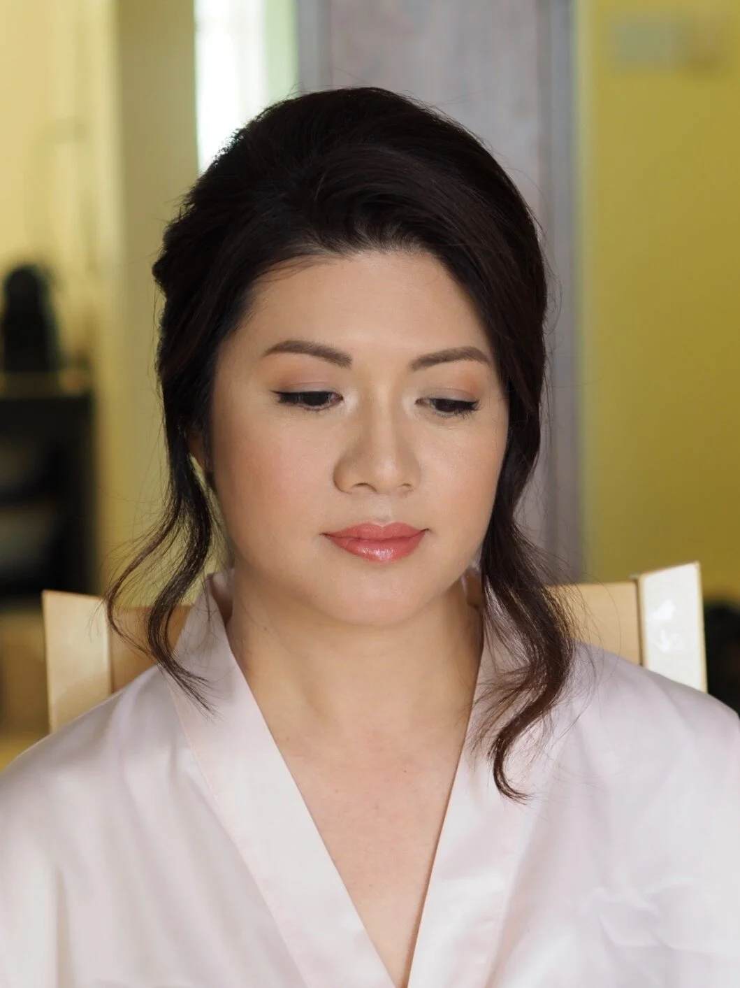 Bride hair updo natural makeup