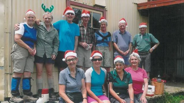 Wanganui trampers enjoy a 2014 pre-Christmas luncheon at Field Hut in the western Tararua