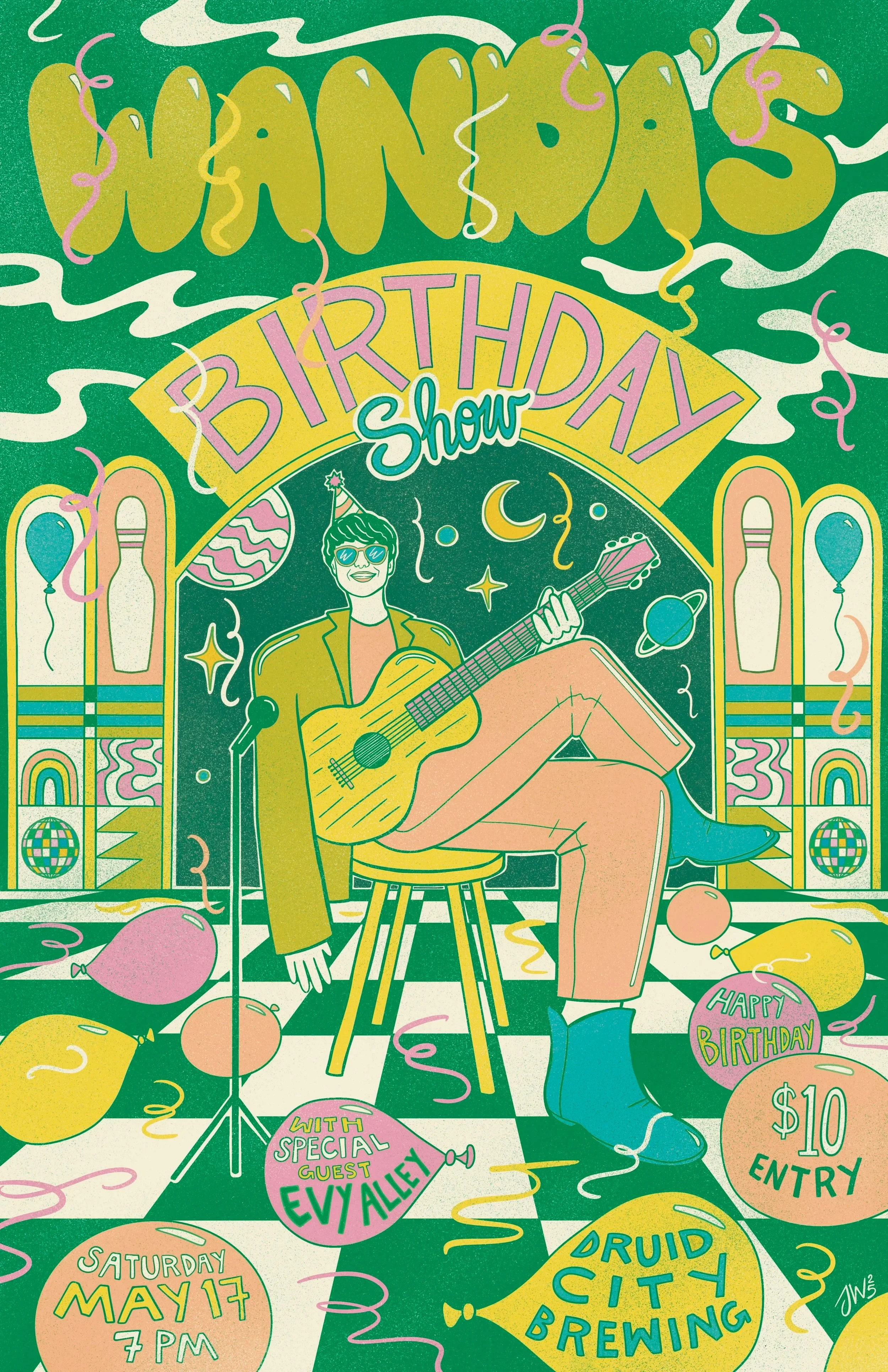 Wanda's Birthday Gig Poster 2025