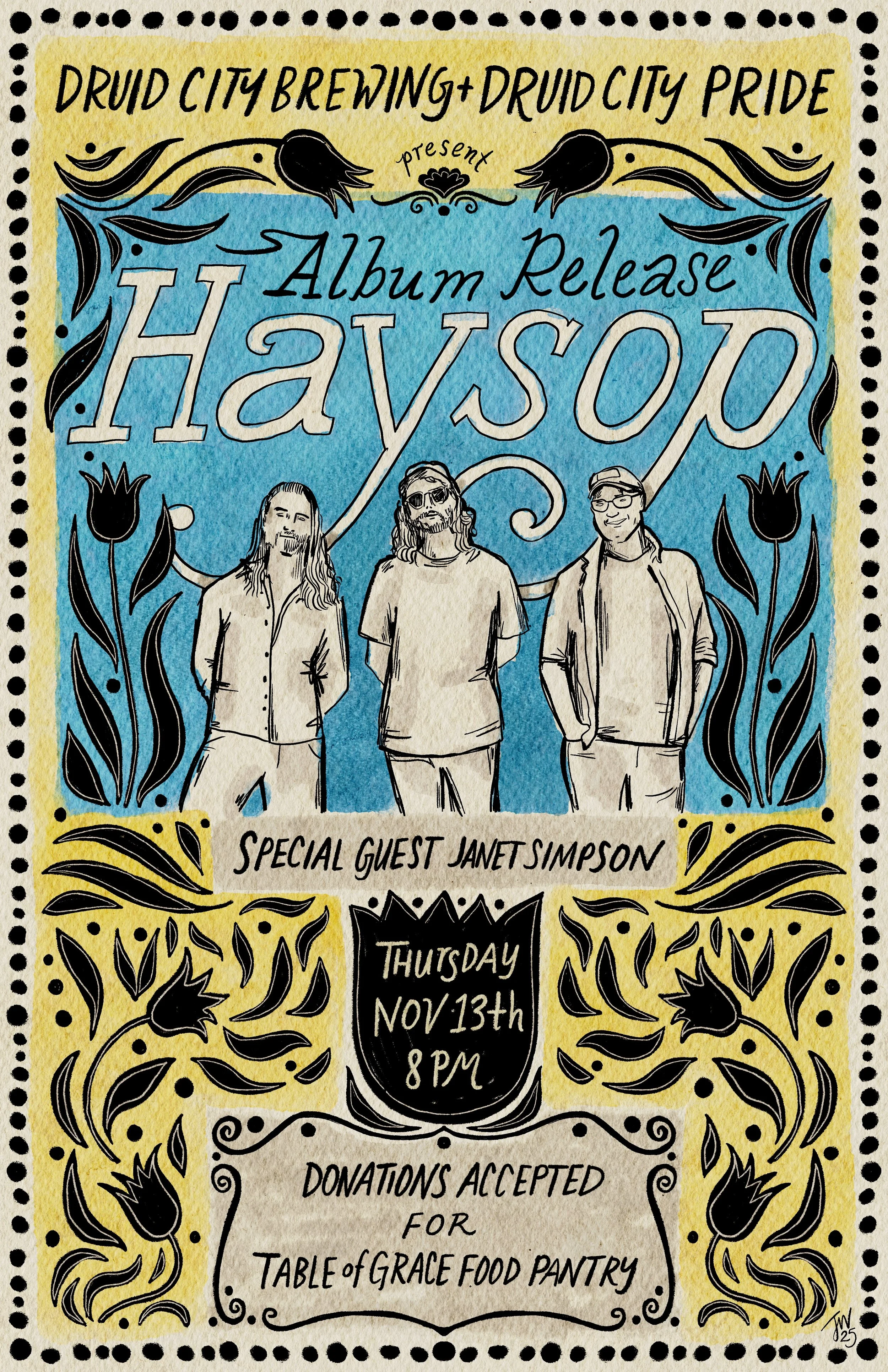 Haysop Album Release Party Gig Poster