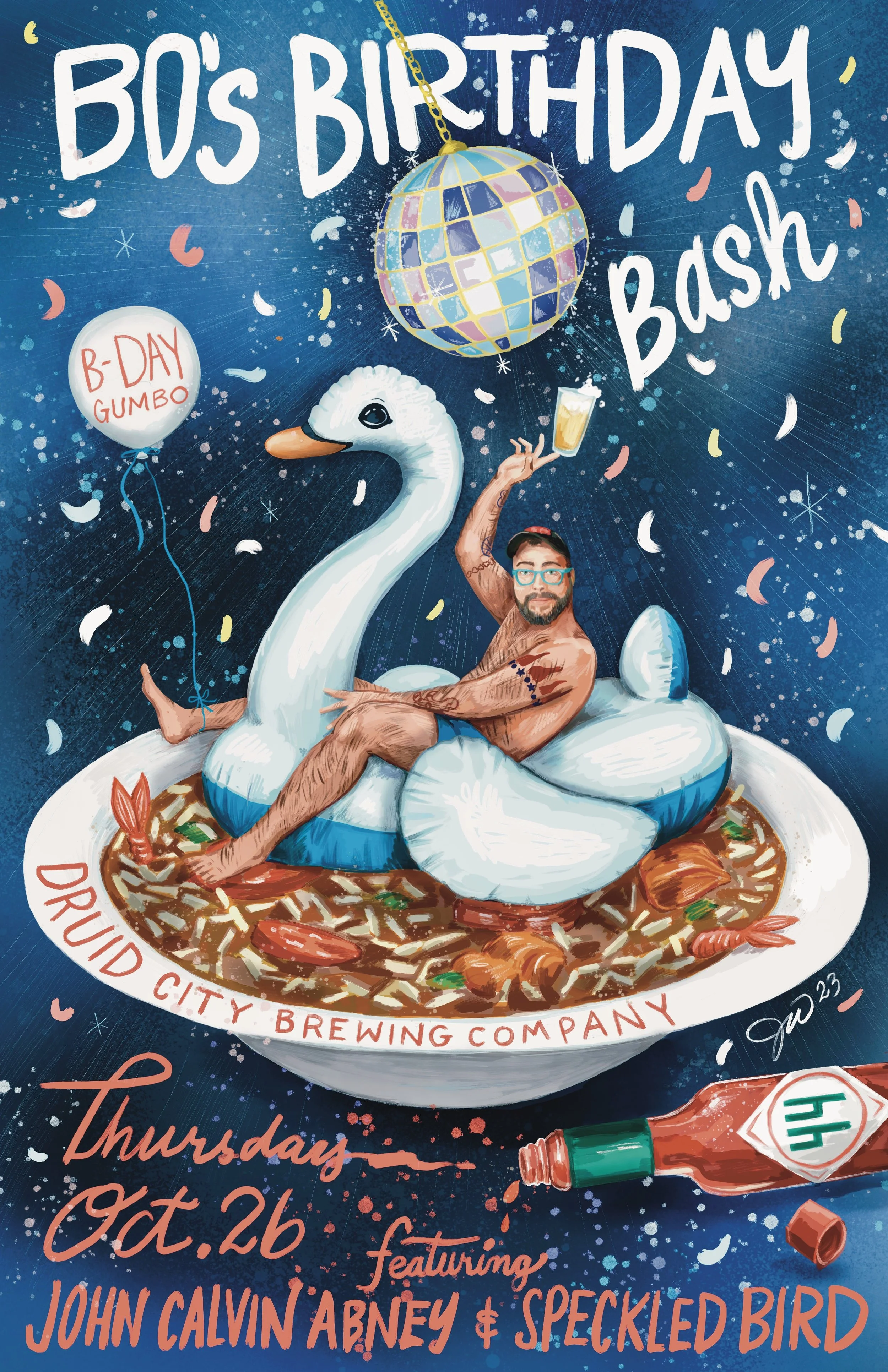 Bo's Birthday Gig Poster 2023