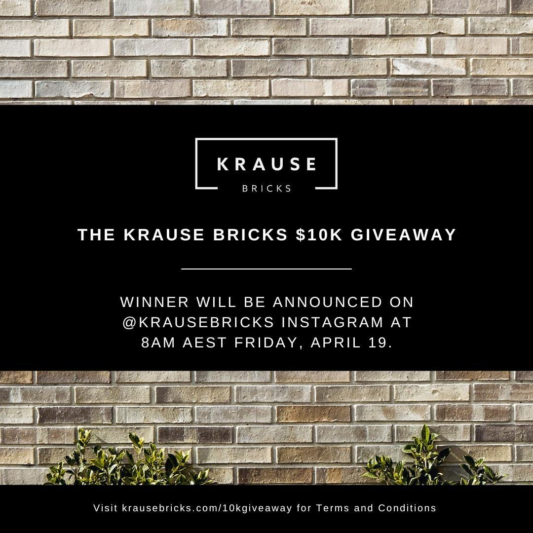 A reminder that entries for the Krause Bricks $10k Giveaway close at 5pm AEST today!

If you've not yet entered, there is still time - check out our pinned April 8 post for all the details.

We've been overwhelmed by the response and thrilled to see 