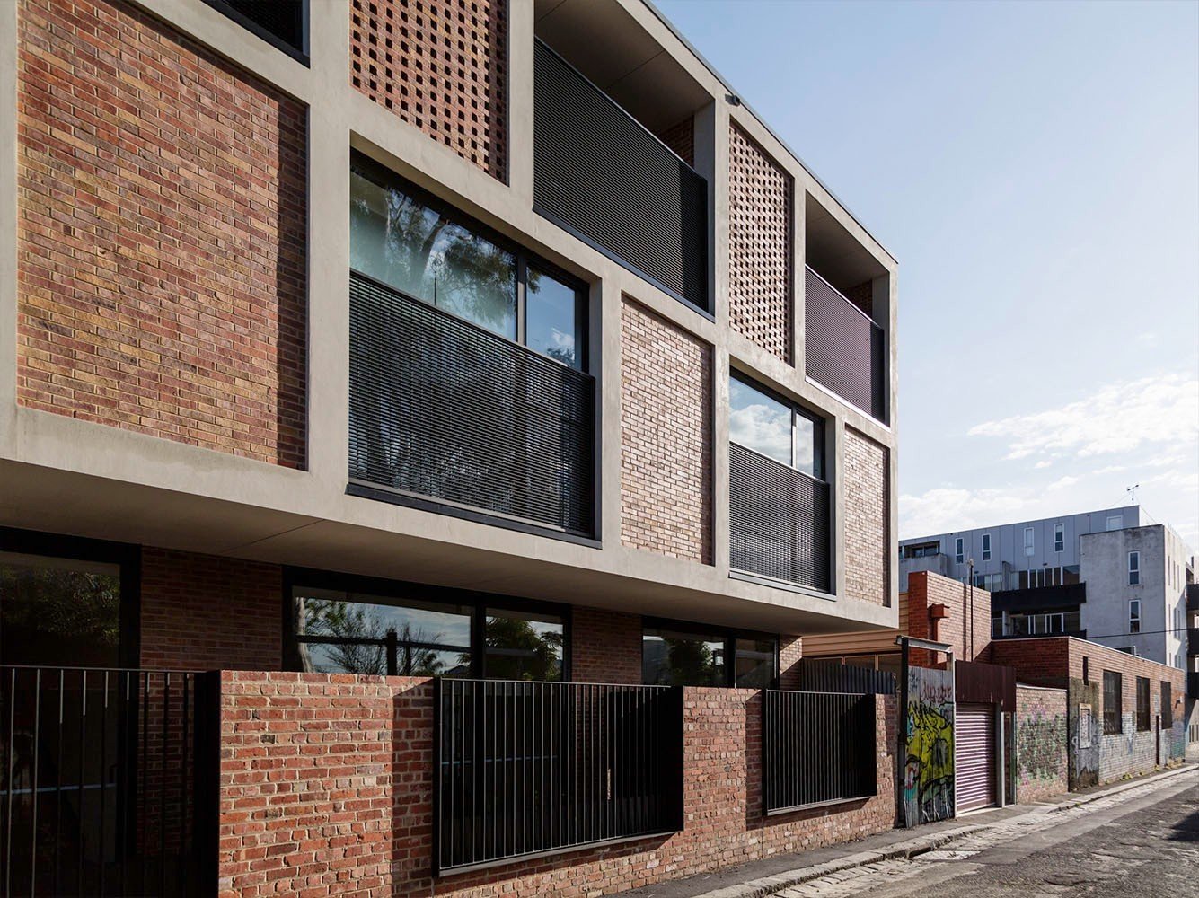 Positioned in the heart of Fitzroy, an area of working class roots now known for its artistic and cultural vibrancy, the C.F. Row townhouses perfectly balance contemporary design alongside the functional needs of it&rsquo;s dwellers. 

Brickwork and 