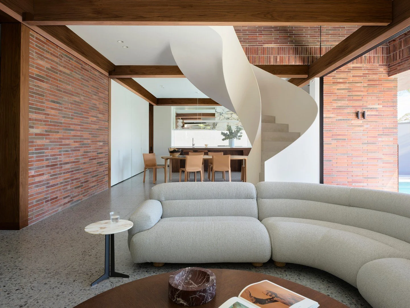 There&rsquo;s a special kind of warmth that only natural brick can bring to an interior.

At Iririki House, our Emperor Bricks in Autumn move effortlessly from the outside in, wrapping the heart of the home in a palette of rich, earthy reds and brown