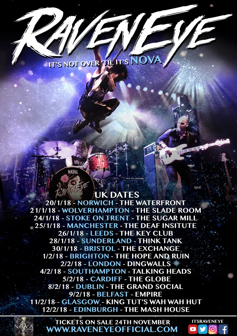 Raveneye 2018 UK tour dates