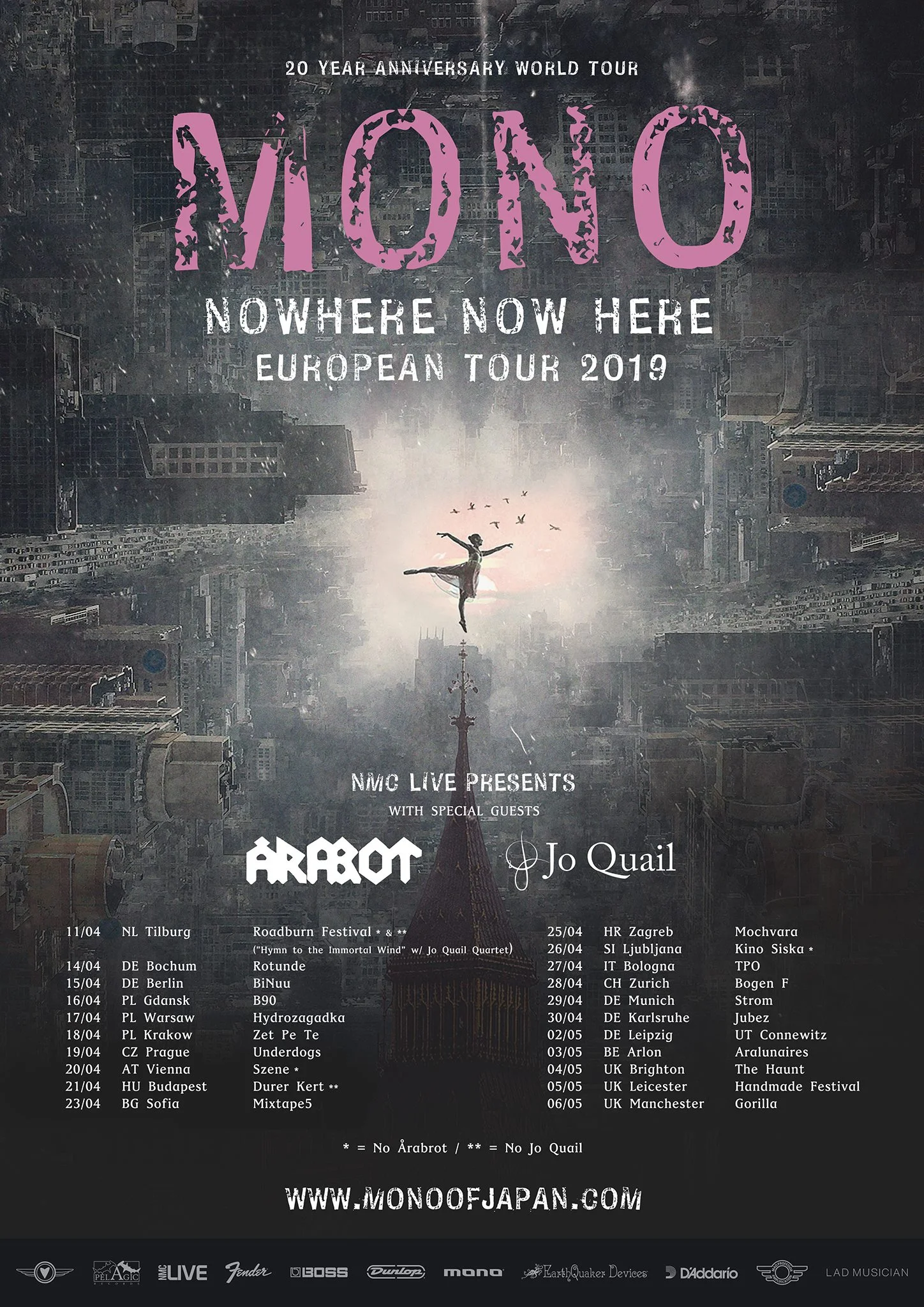 MONO + Arabot + Jo Quail Europe Tour Dates 2019